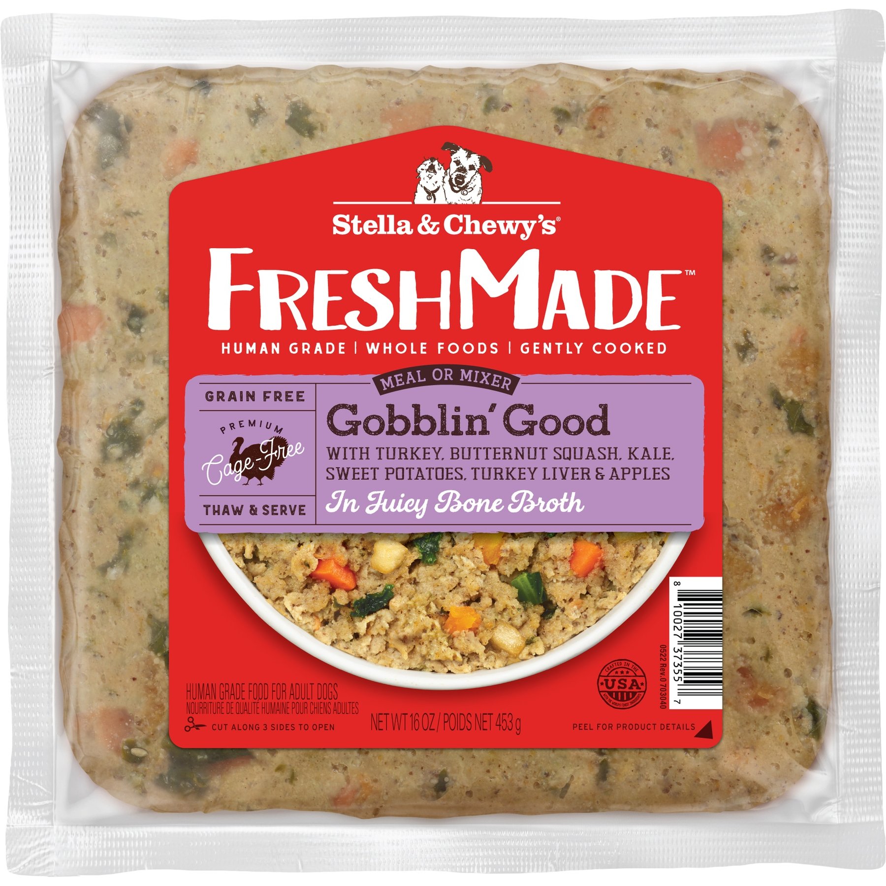 Stella & Chewy's FreshMade Frozen Fresh Grain-Free Gobblin' Good Dog Food
