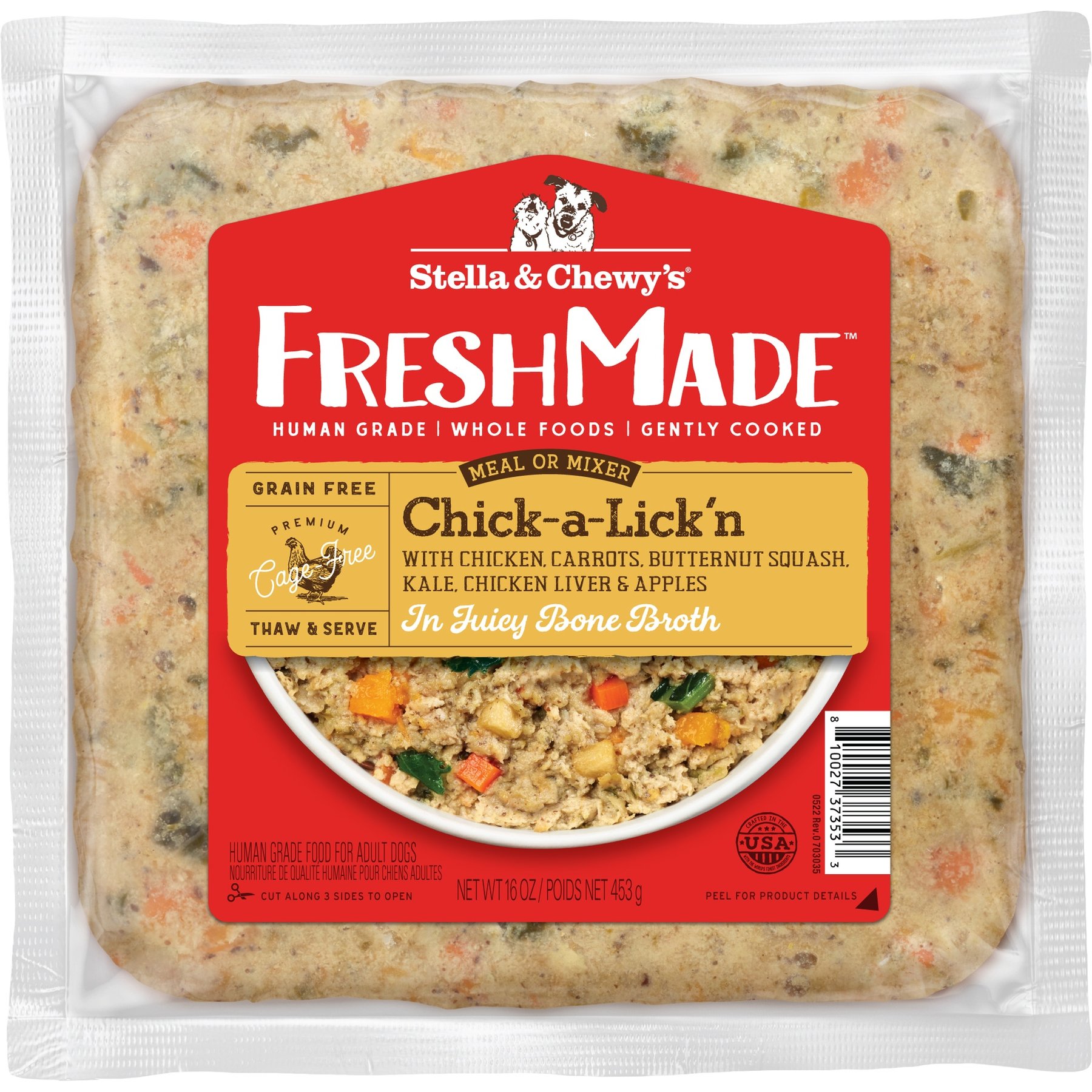 Stella & Chewy's FreshMade Frozen Fresh Grain-Free Chick-a-Lick'n Dog Food