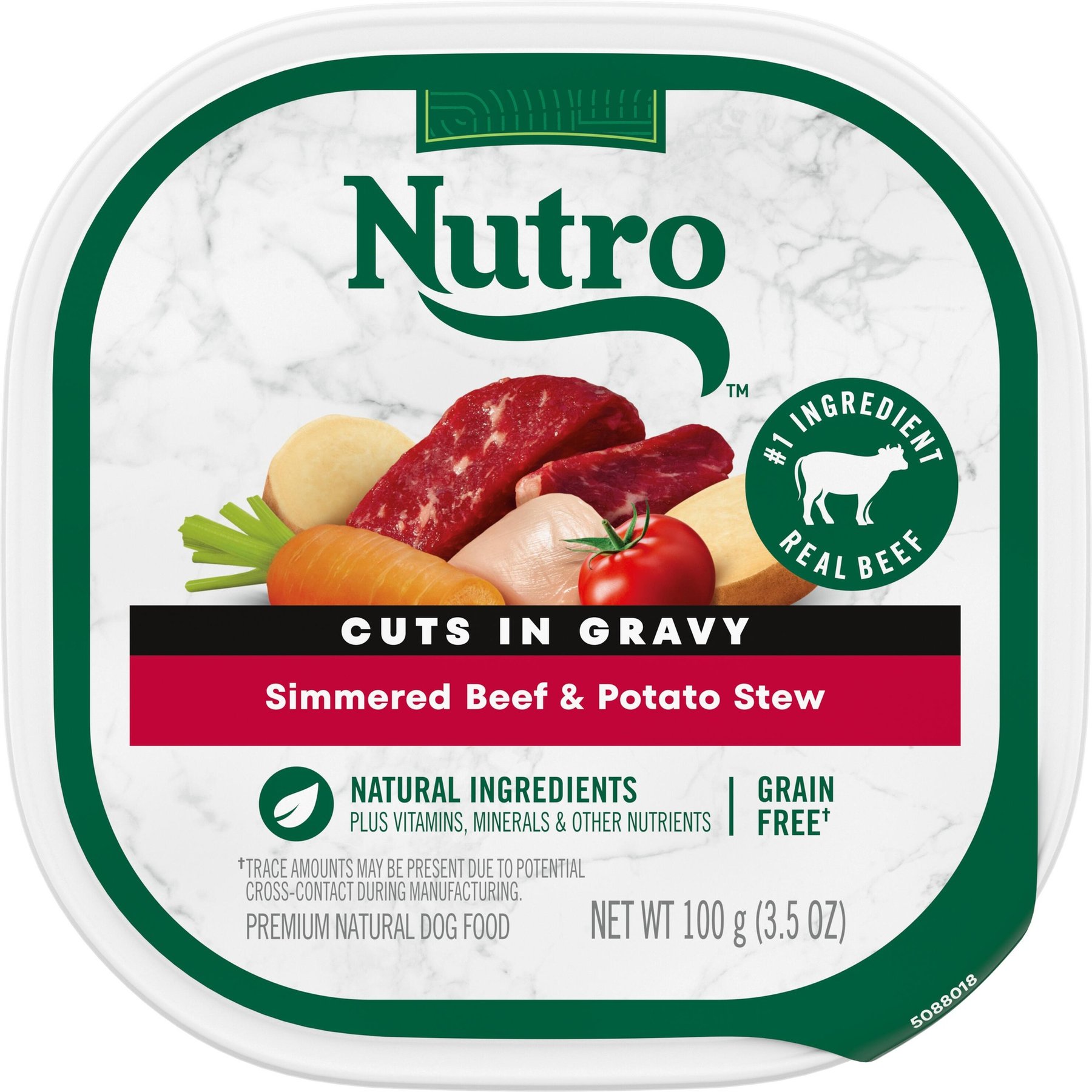 Nutro Grain-Free Simmered Beef & Potato Stew Cuts in Gravy Adult Wet Dog Food Trays