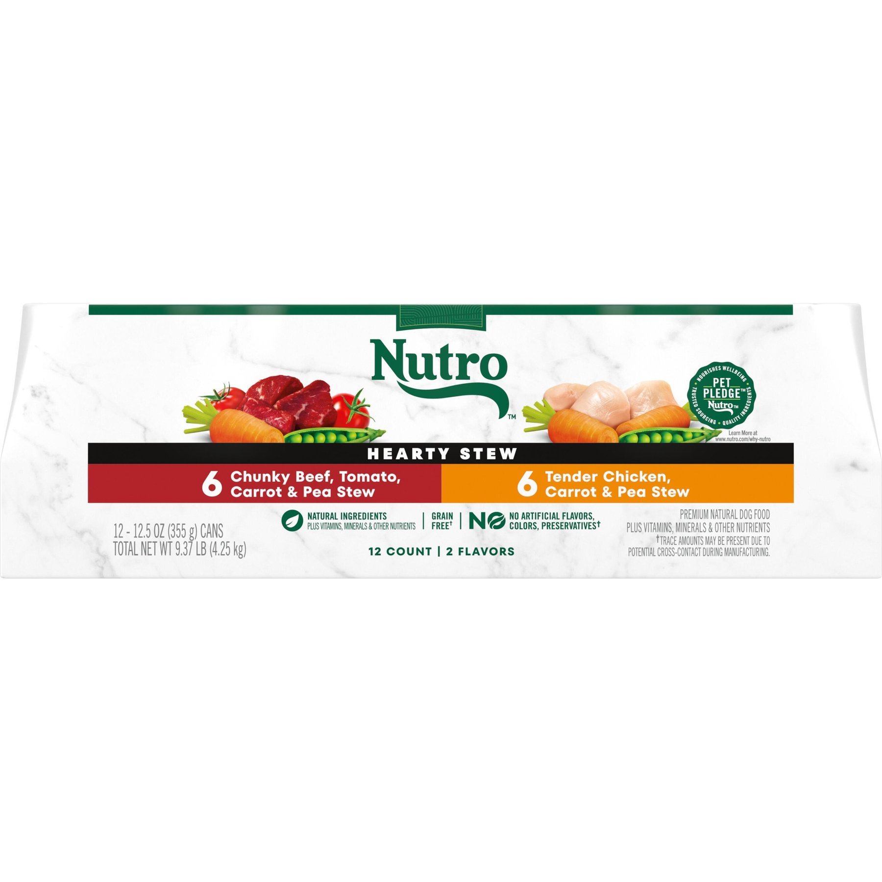 Nutro Hearty Stew Variety Pack Chunky Beef, Tomato, Carrot & Pea Stew & Tender Chicken Adult Wet Dog Food