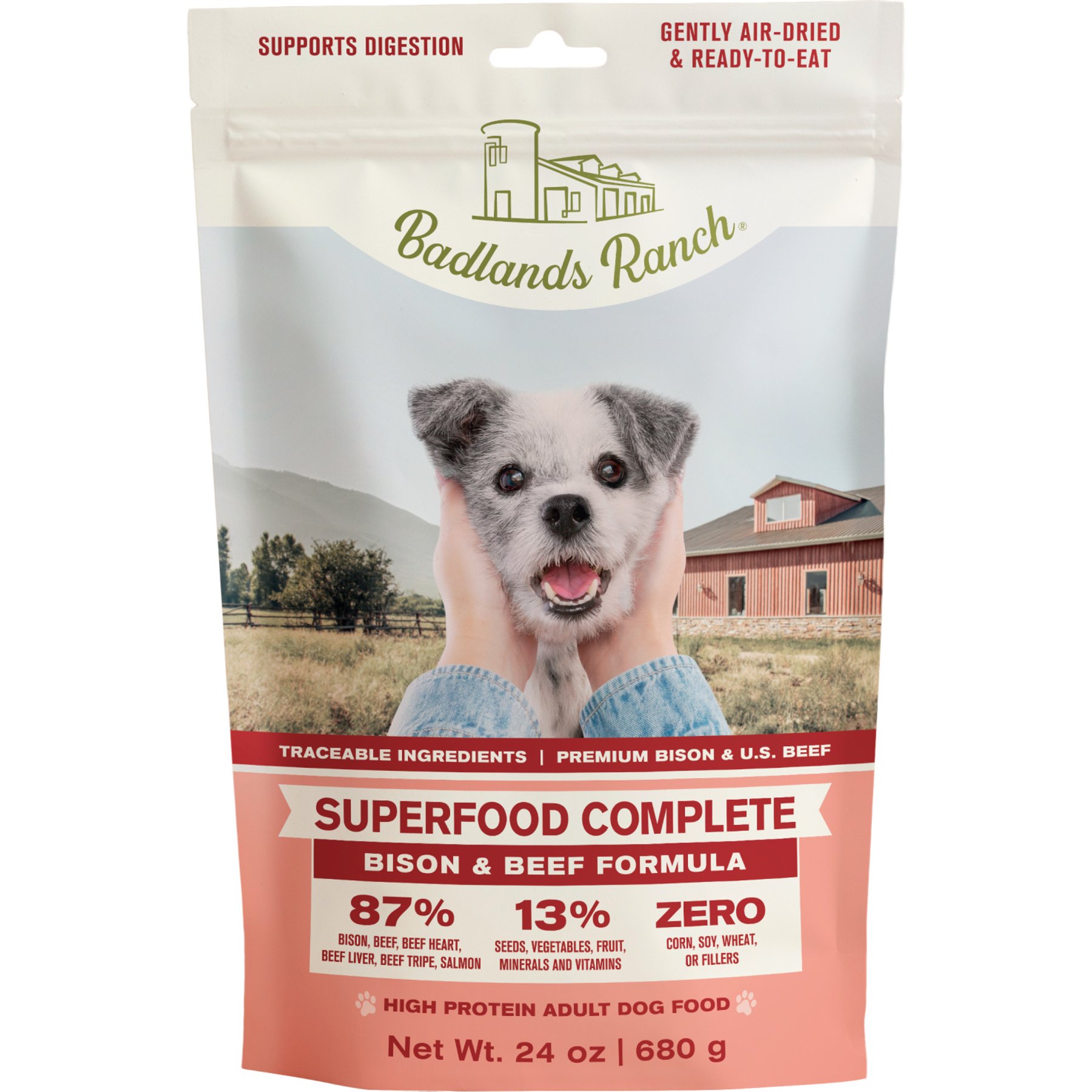 Badlands Ranch Superfood Complete Beef & Bison Grain-Free Air-Dried Dog Food