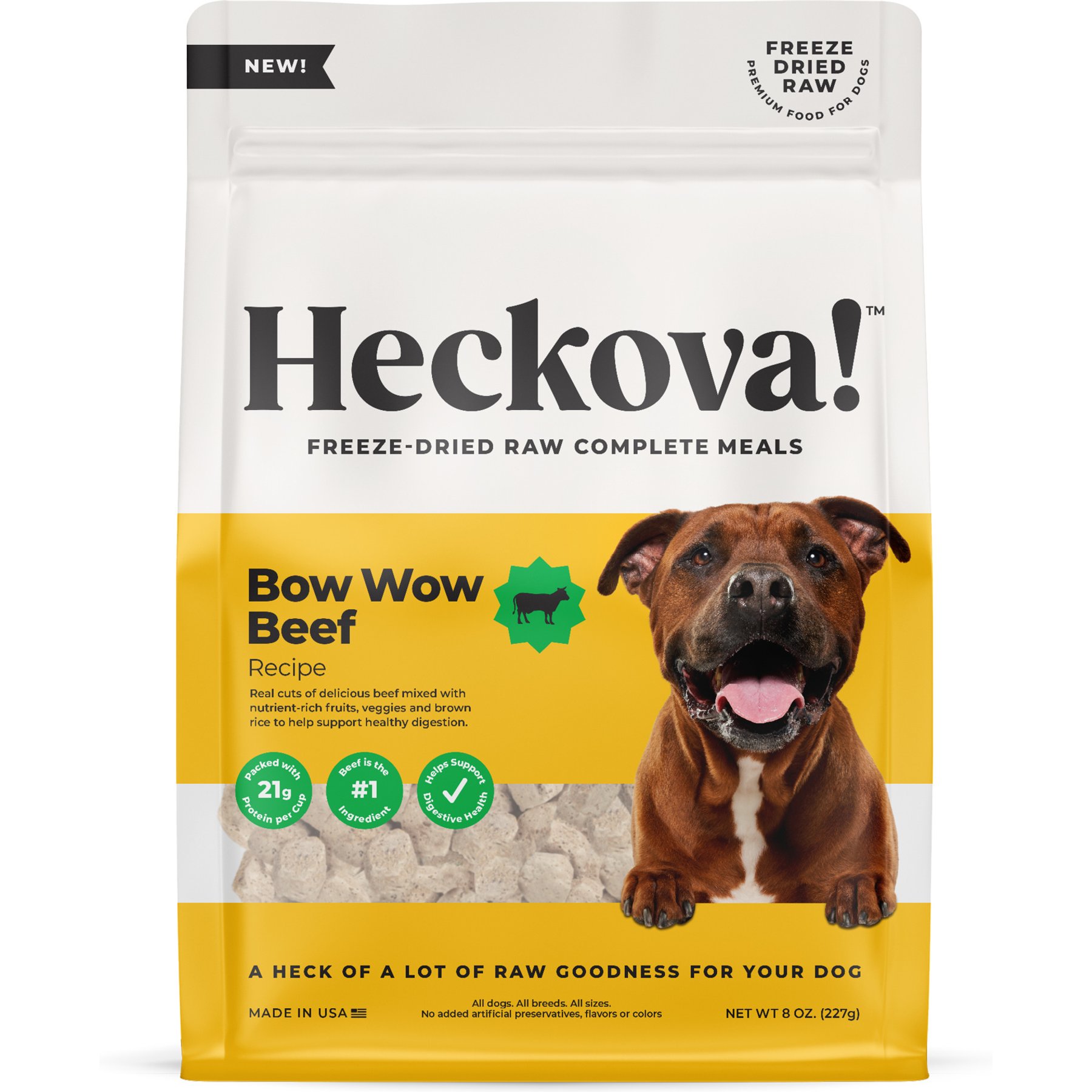 Heckova! Bow Wow Cow Beef Complete Meal Raw Freeze-Dried Dog Food
