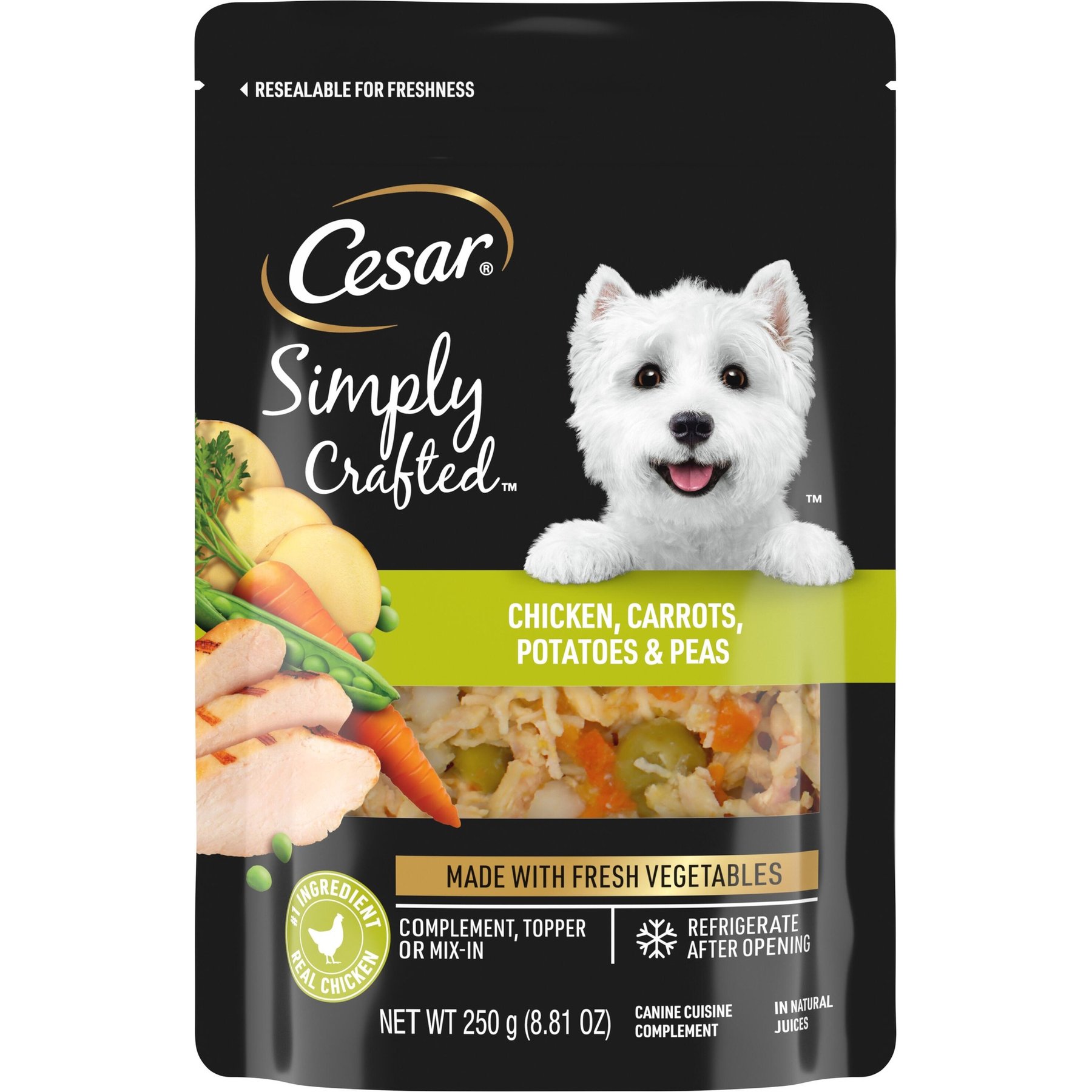 Cesar Simply Crafted Chicken, Carrots, Potatoes, & Peas Wet Dog Food Topper
