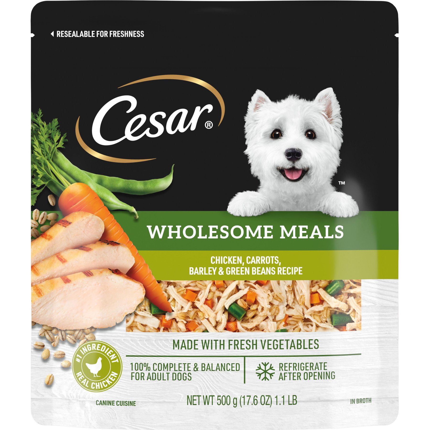 Cesar Wholesome Meals Chicken, Carrots, Barley & Green Beans Recipe Wet Dog Food