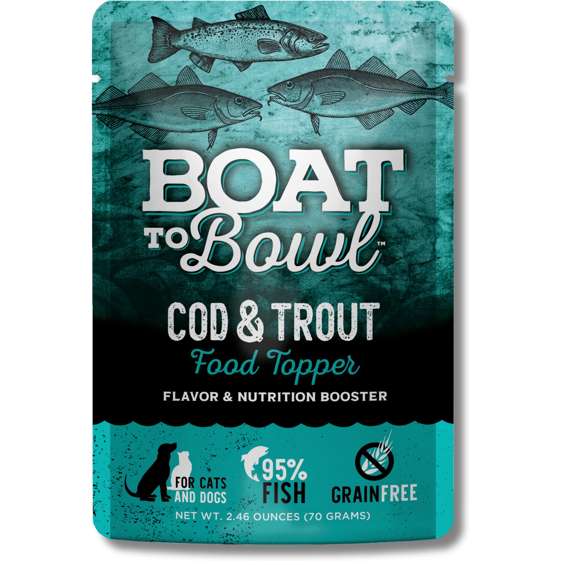 Boat to Bowl Pet Food Cod & Trout Pate Dog & Cat Food Topper