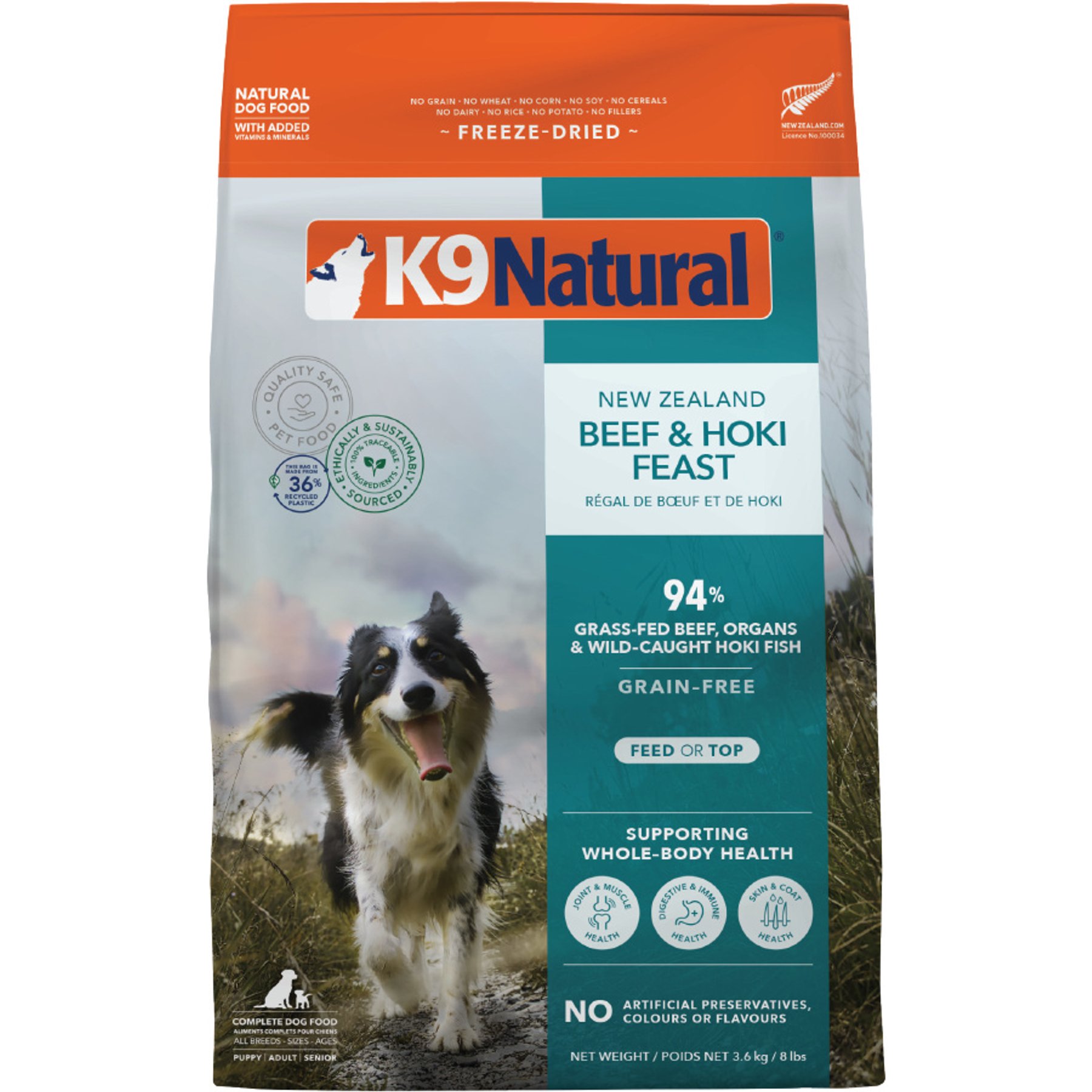 K9 Natural New Zealand Beef & Hoki Feast Grain-Free Freeze-Dried Dog Food