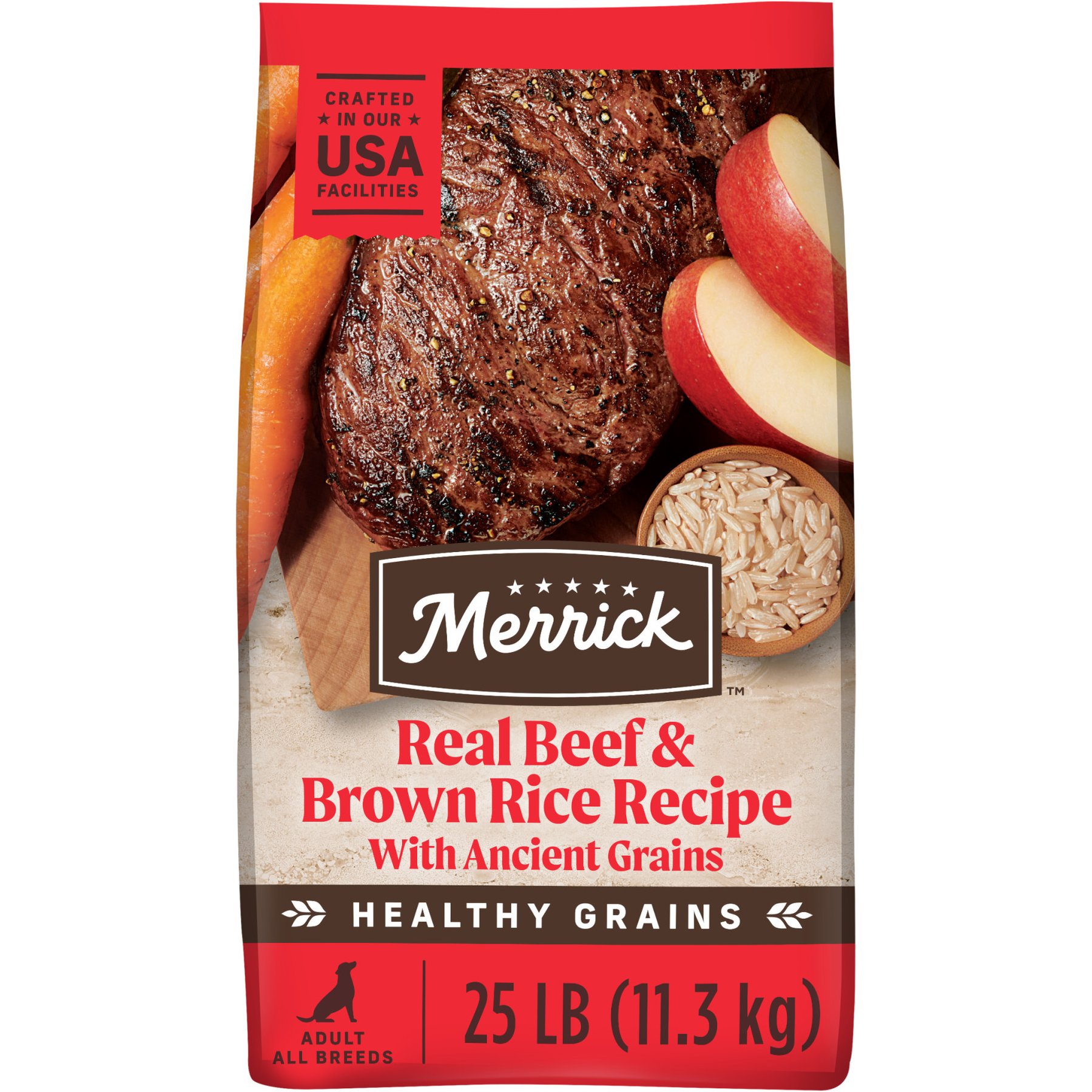 Merrick Classic Healthy Grains Real Beef + Brown Rice Recipe with Ancient Grains Adult Dry Dog Food