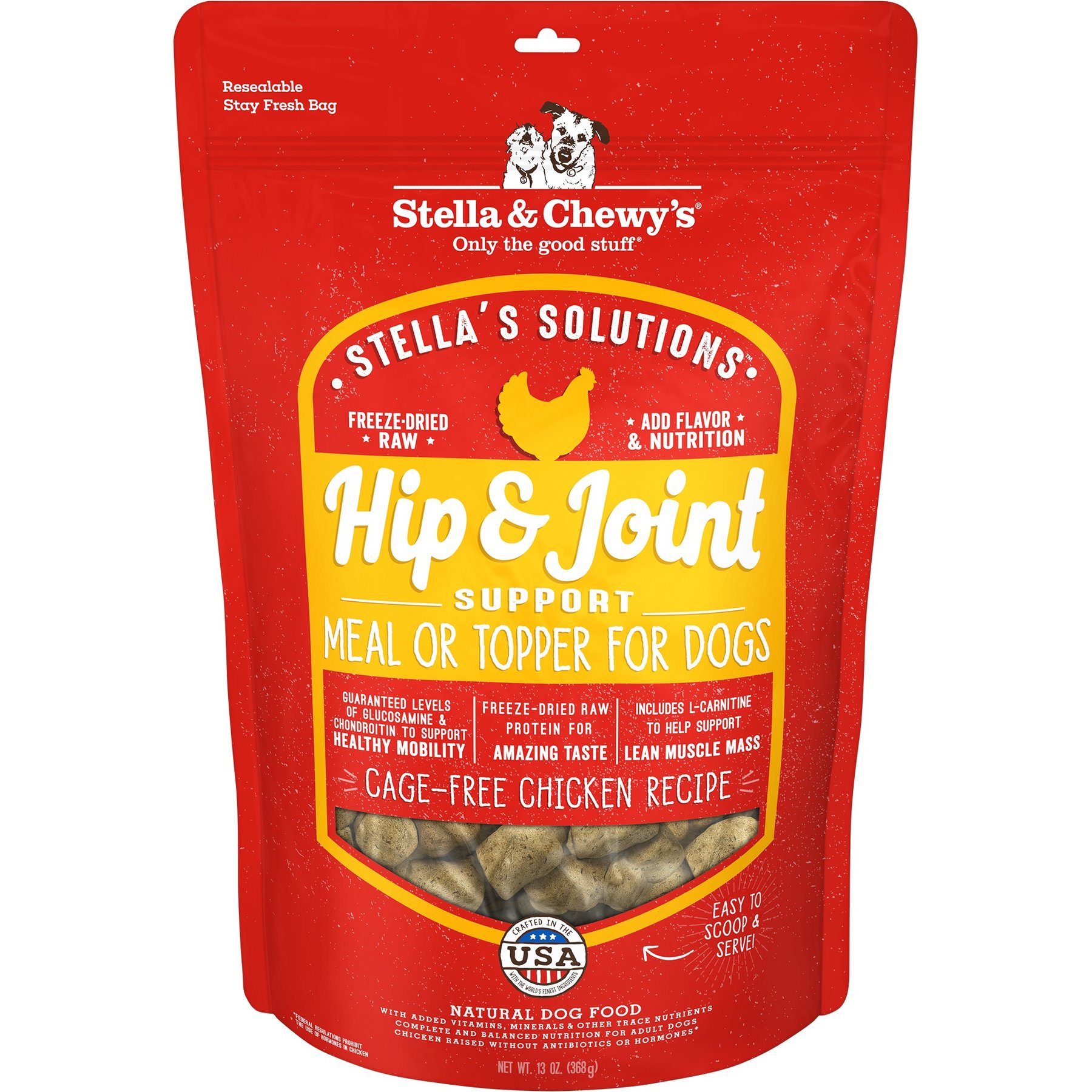 Stella & Chewy's Stella's Solutions Hip & Joint Boost Freeze-Dried Raw Cage-Free Chicken Dinner Morsels Dog Food