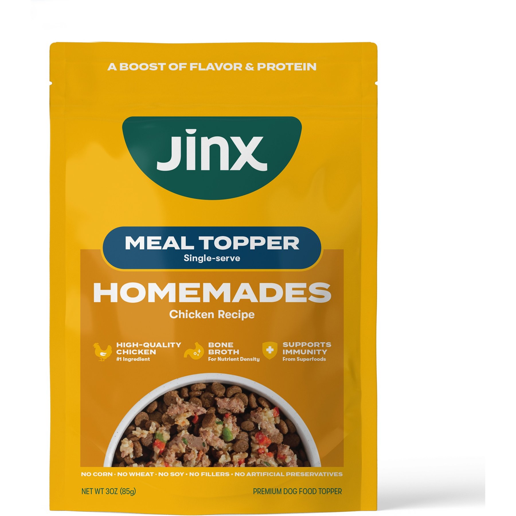 Jinx Homemades Chicken Pate Wet Dog Food Meal Topper, 3-oz pouch, case of 8