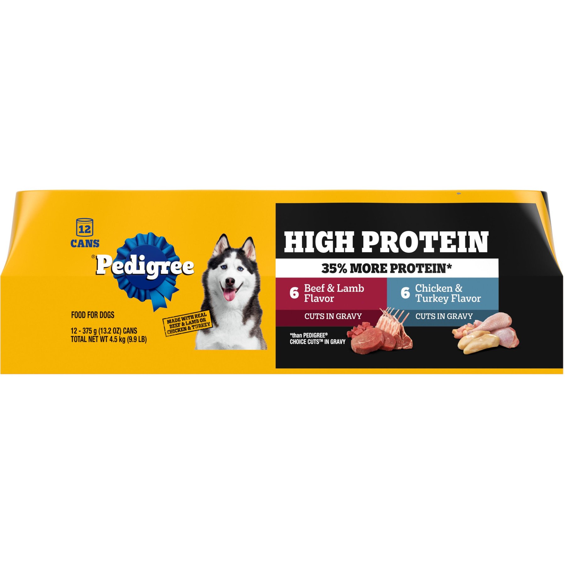 Pedigree High Protein Beef & Lamb Flavor in Gravy & Chicken & Turkey Flavor in Gravy Variety Pack Adult Canned Wet Dog Food