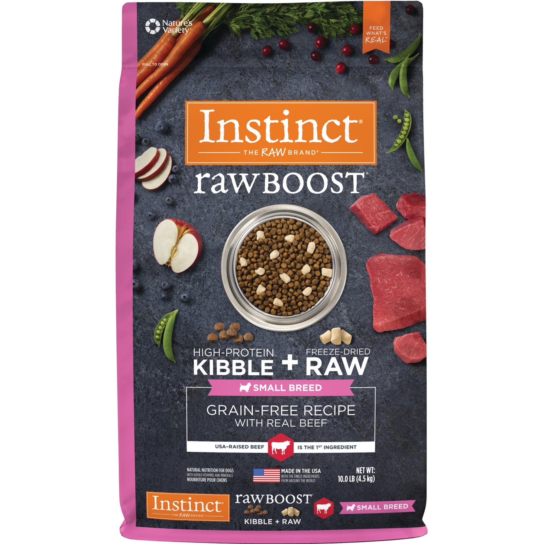 Instinct Raw Boost Small Breed Adult Grain-Free Real Beef Recipe Dry Dog Food