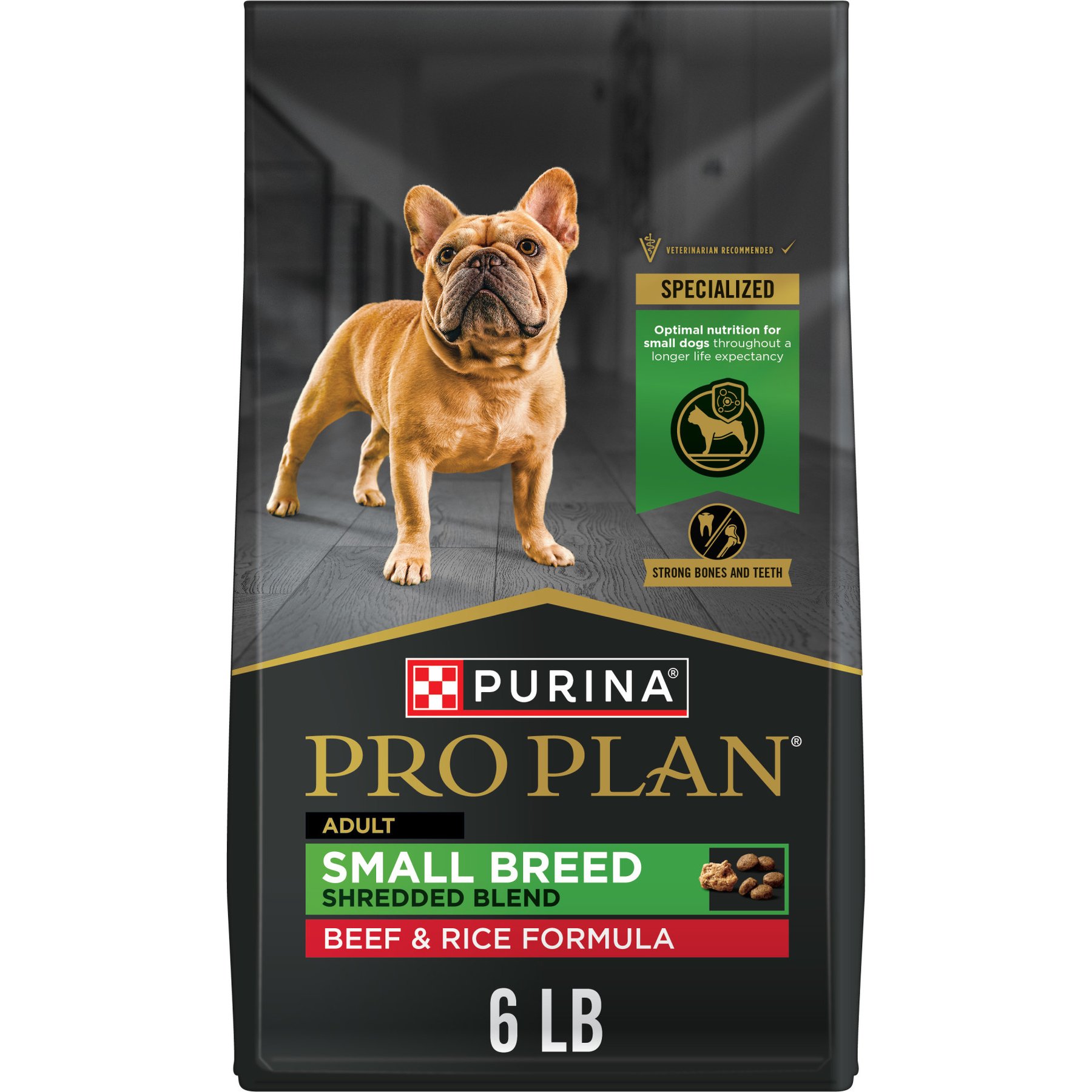 Purina Pro Plan Specialized Shredded Blend Beef & Rice Formula High Protein Small Breed Dry Dog Food