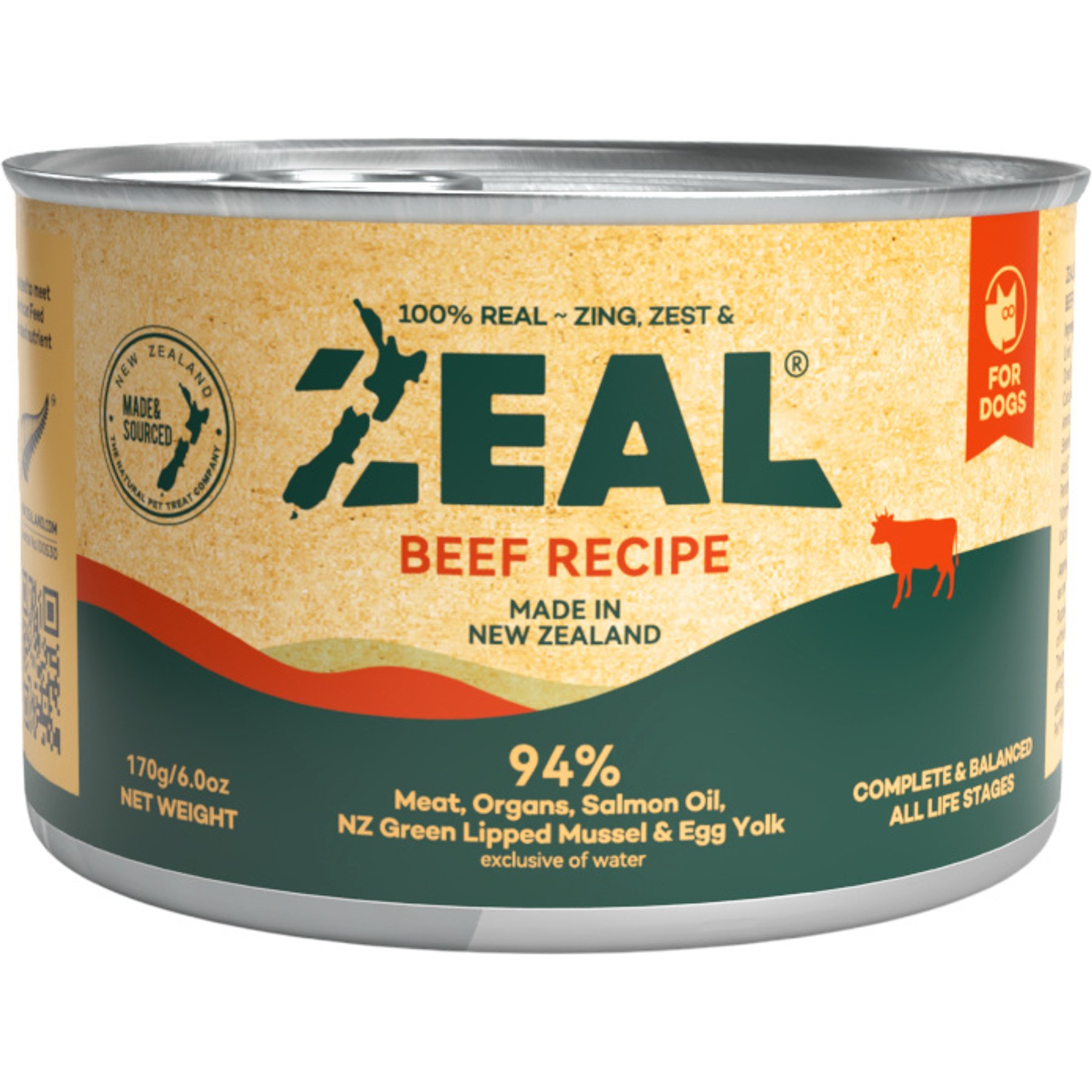 ZEAL New Zealand Beef Recipe High Protein Grain-Free Wet Dog Food