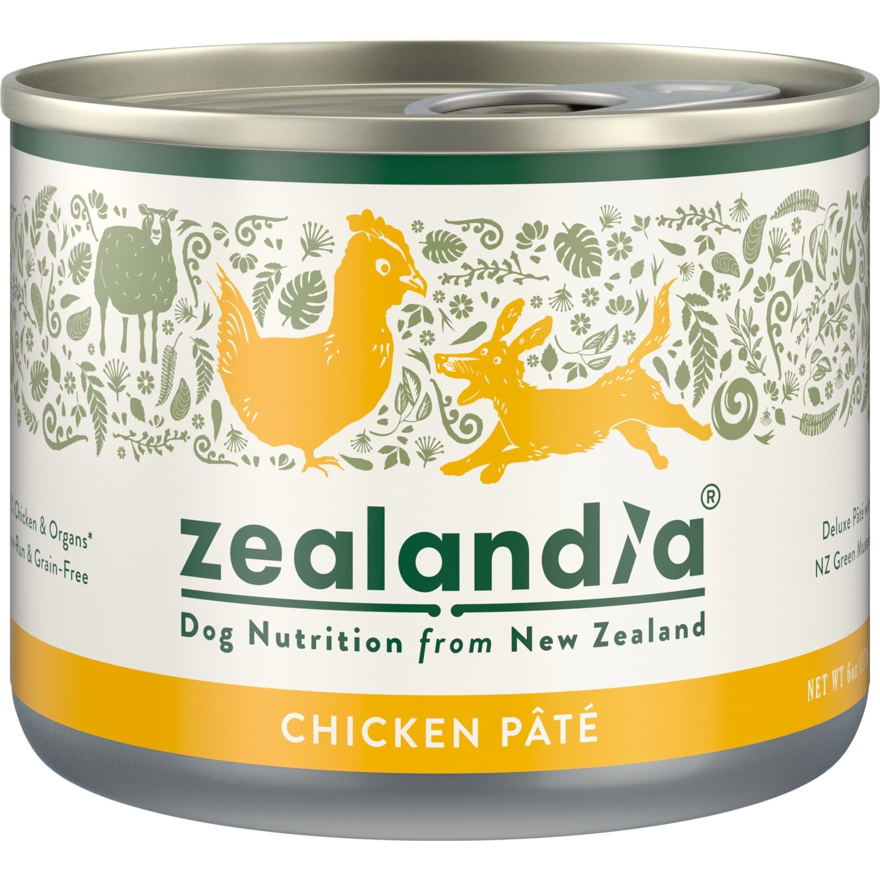 Zealandia Adult Grain-Free Chicken Pate Canned Dog Food, 6-oz can, case of 24