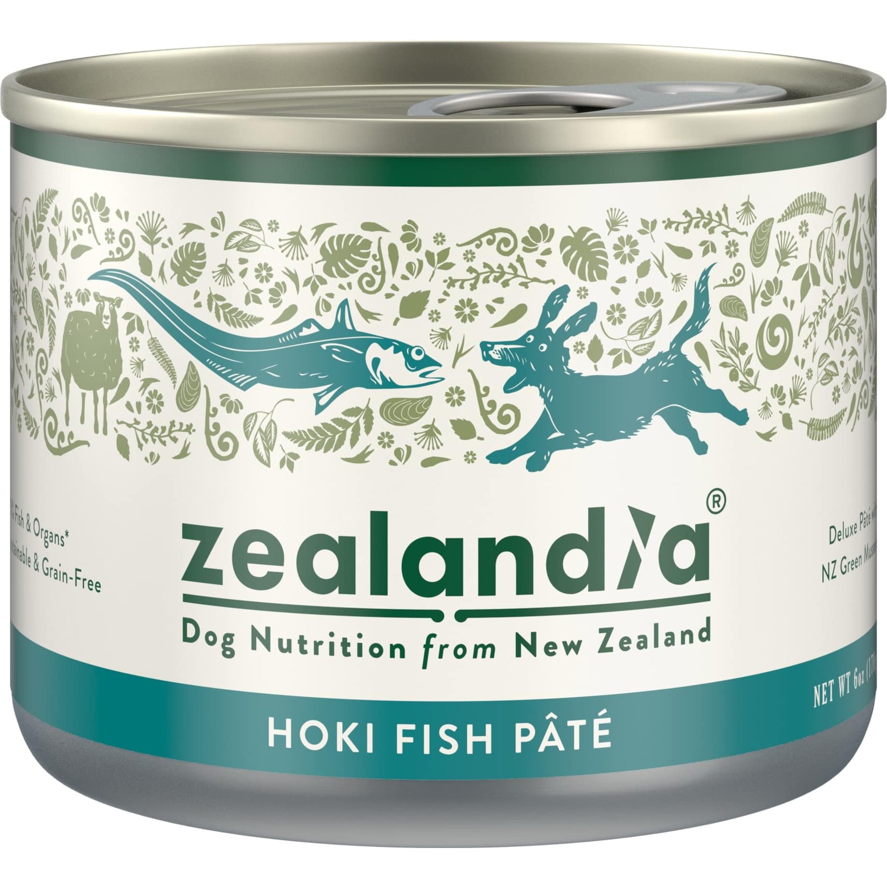 Zealandia Adult Grain-Free Hoki Fish Pate Canned Dog Food, 6-oz can, case of 24