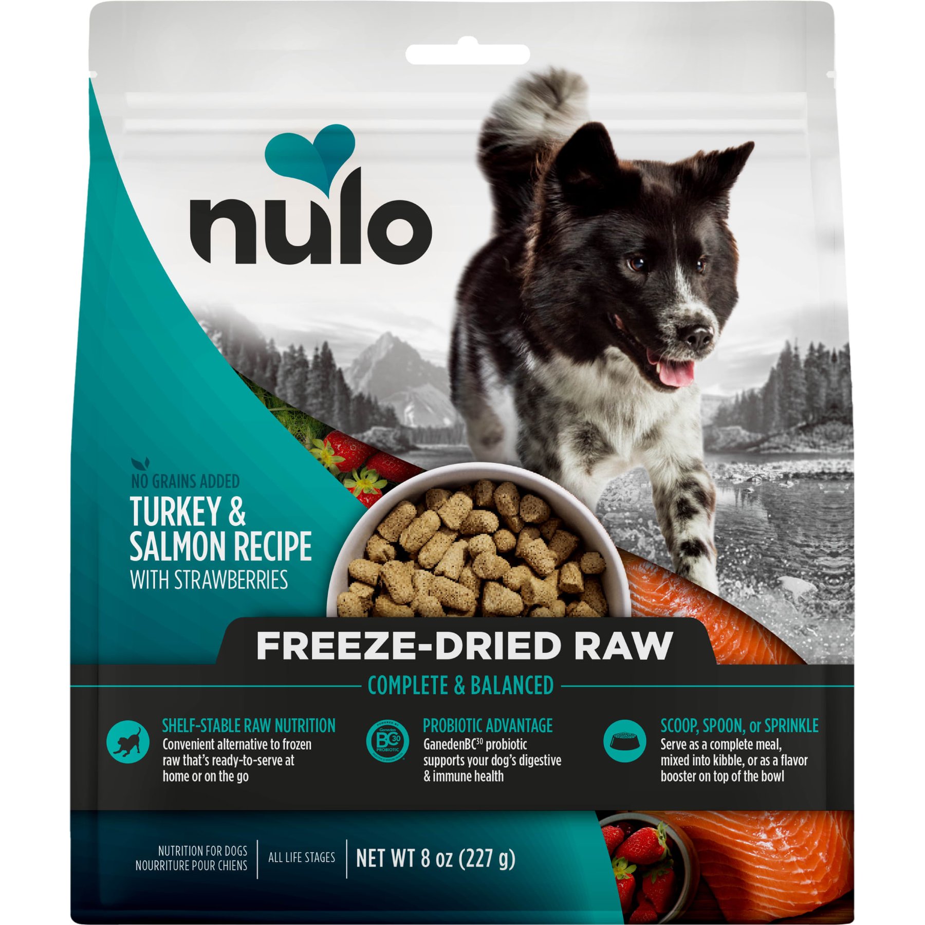 Nulo Salmon & Turkey Recipe with Strawberries Grain-Free Freeze-Dried Raw Dog Food