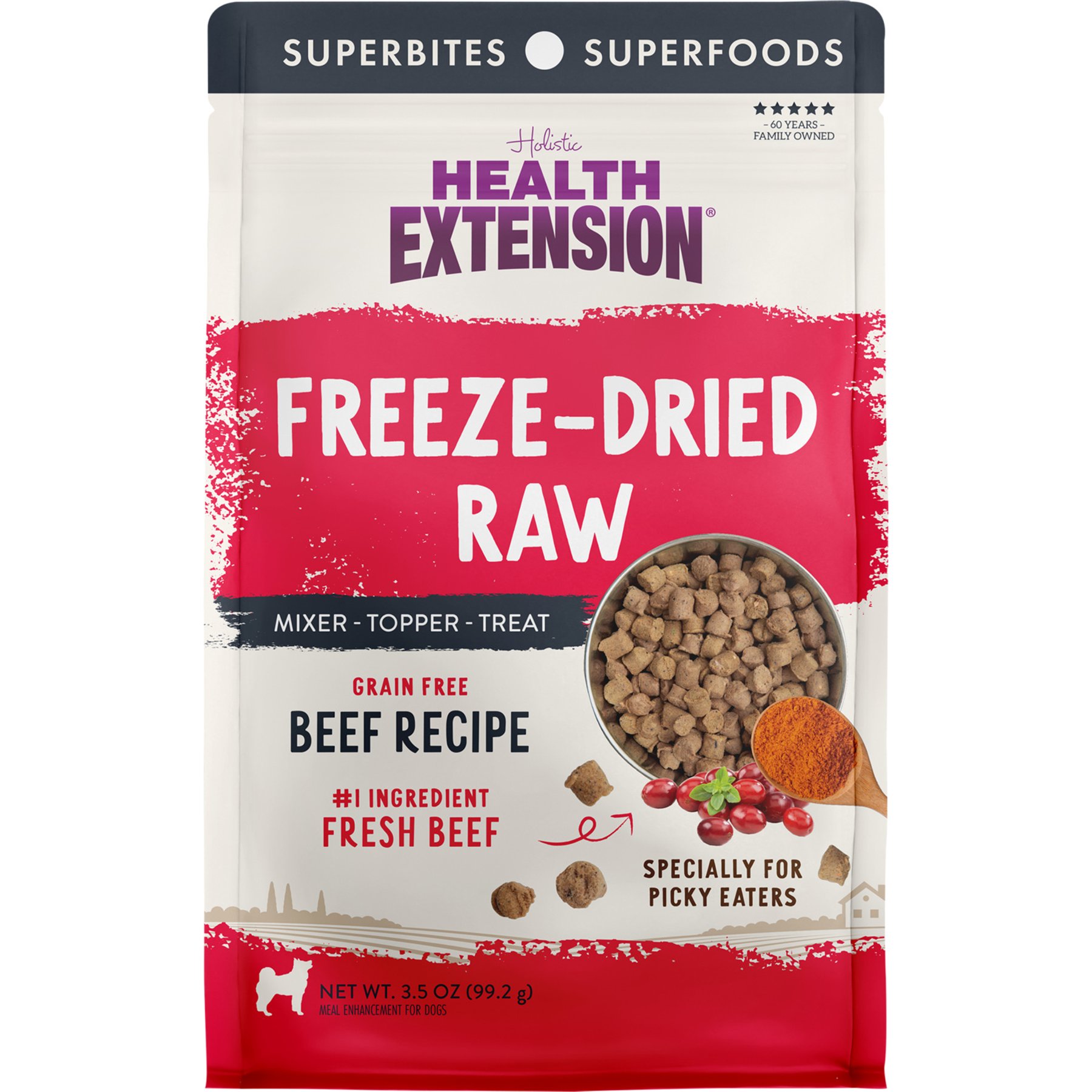 Health Extension Beef Recipe Freeze-Dried Raw Dog Food