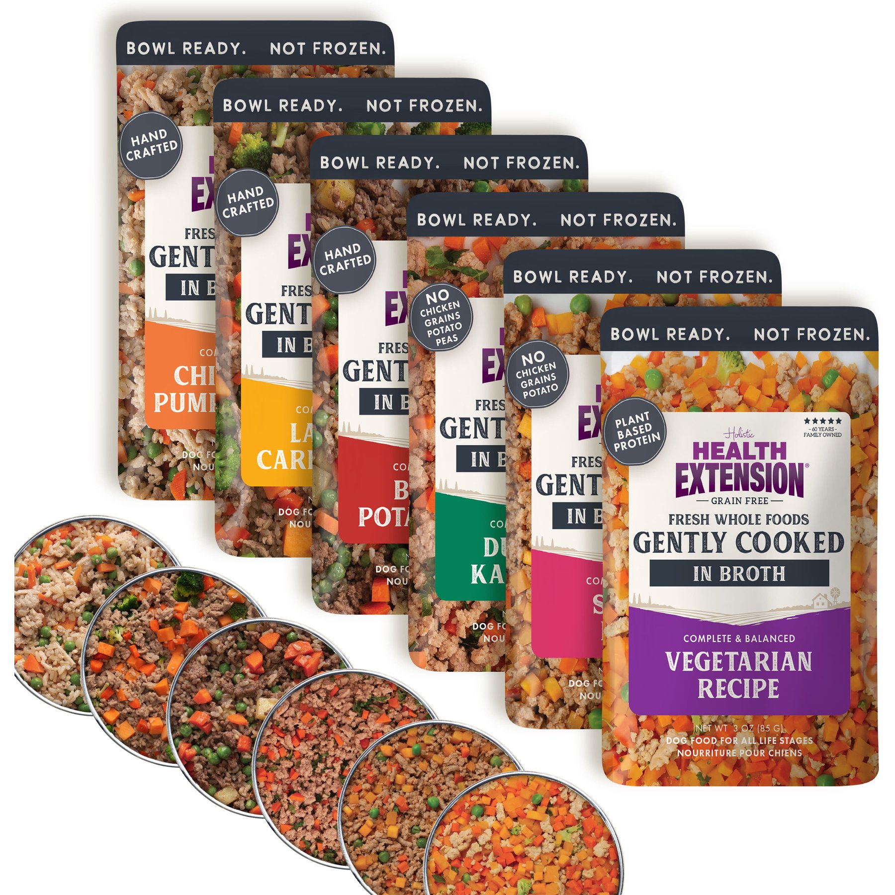 Health Extension Gently Cooked Grain-Free Variety Pack Wet Dog Food, 3-oz pouch, 20 count