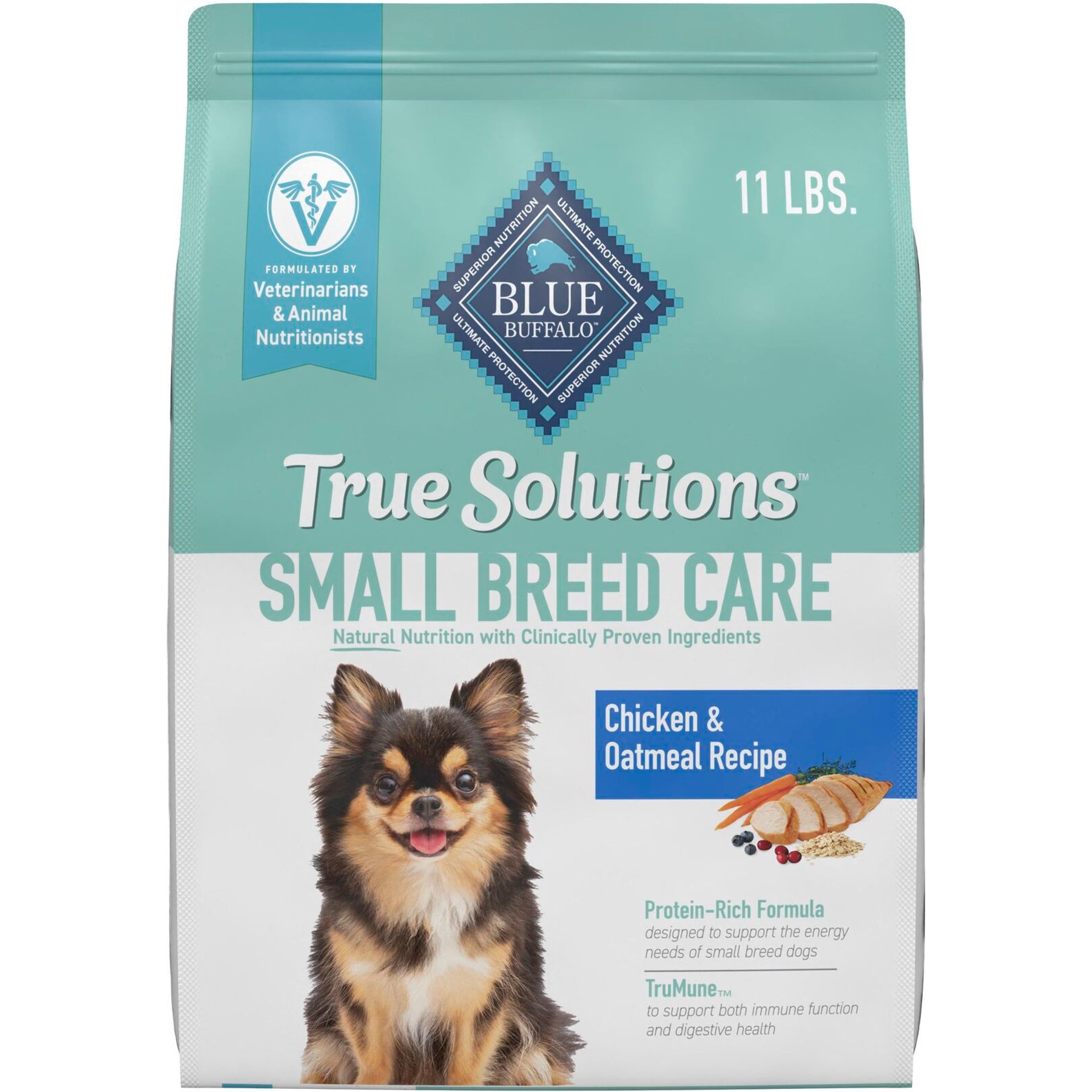 Blue Buffalo Blue Buffalo True Solutions Small Breed Care Formula Adult Dry Dog Food dog food package