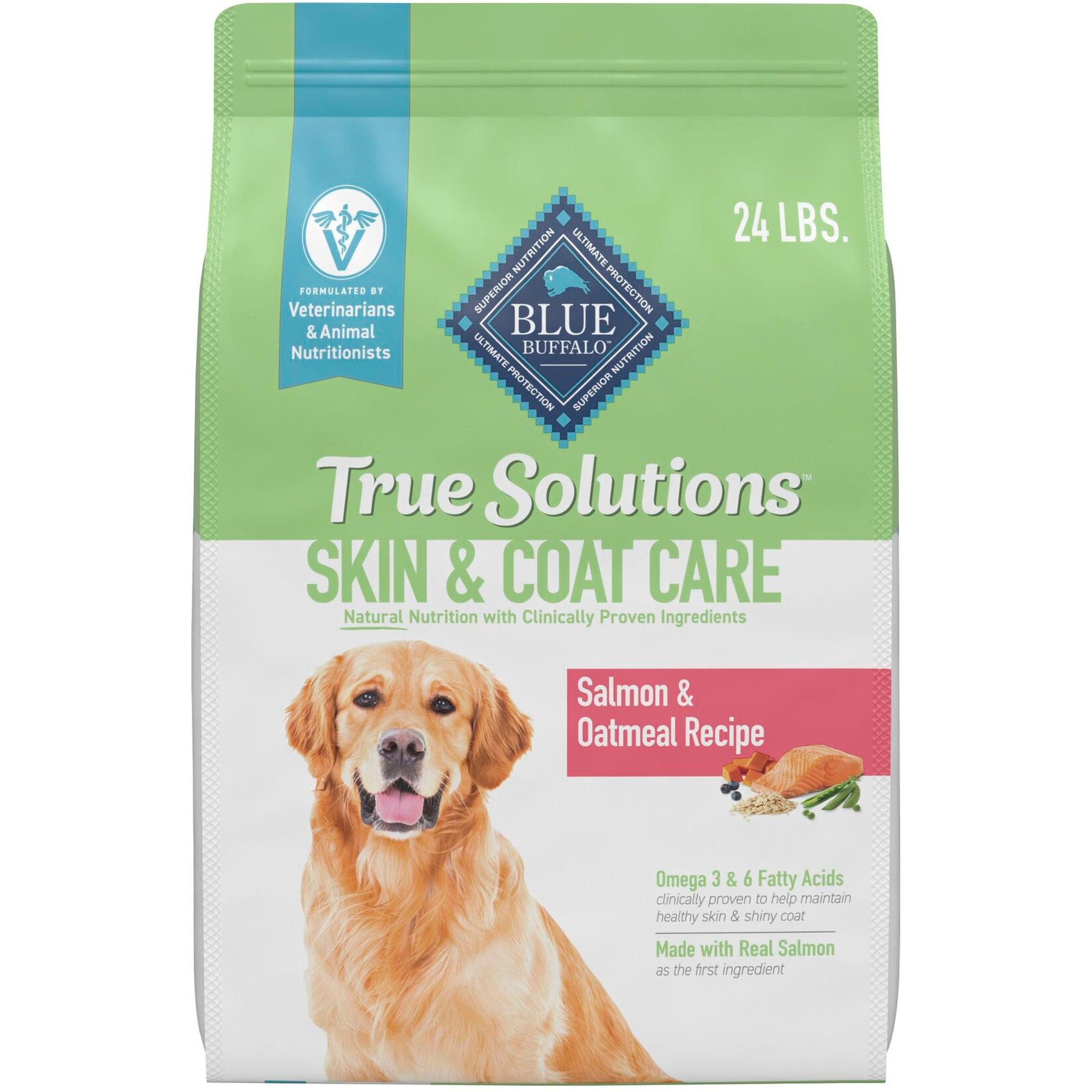 Blue Buffalo Blue Buffalo True Solutions Skin & Coat Natural Salmon Adult Dry Dog Food dog food package