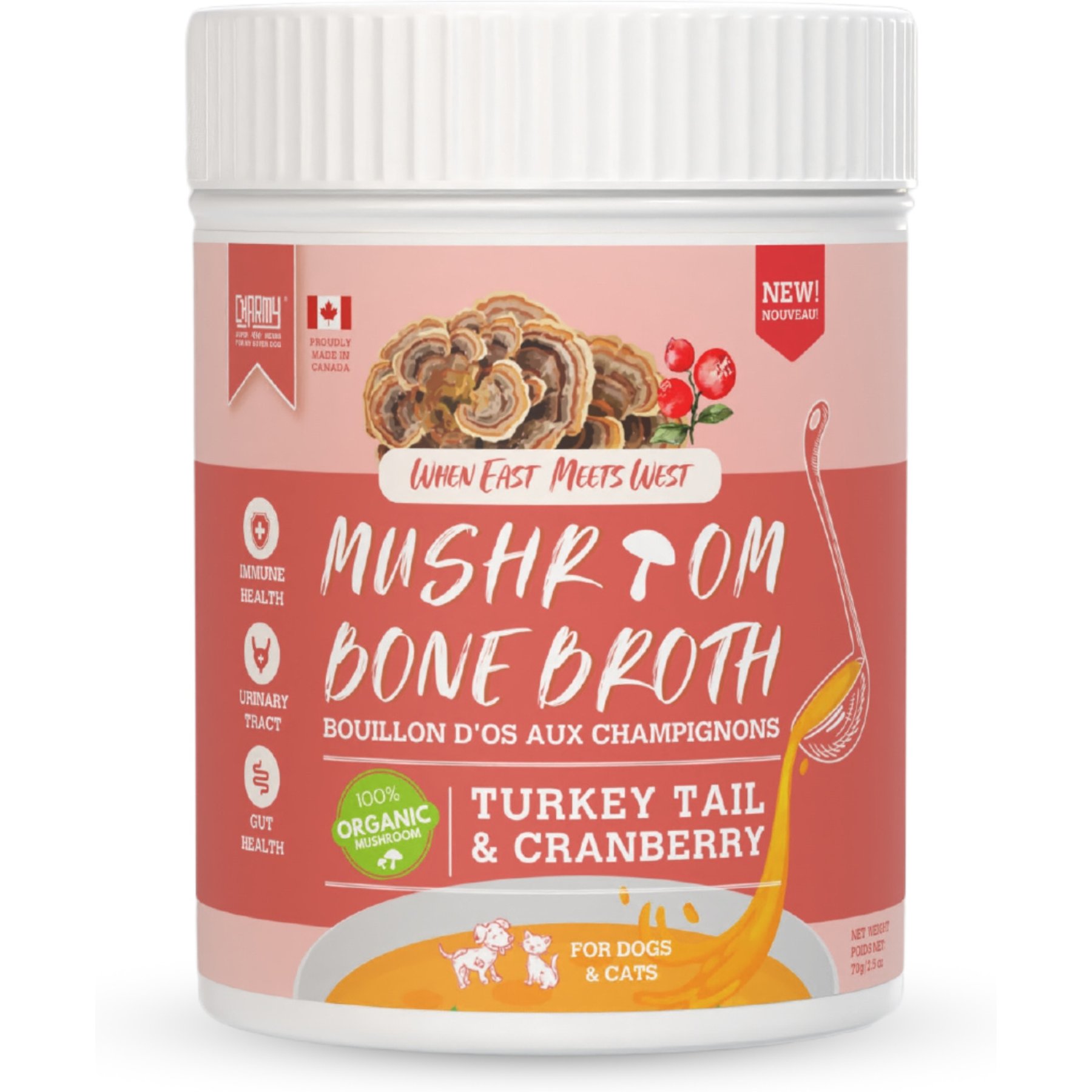 Charmy Turkey Tail & Cranberry Organic Powder-Supplement Dog & Cat Food Topper