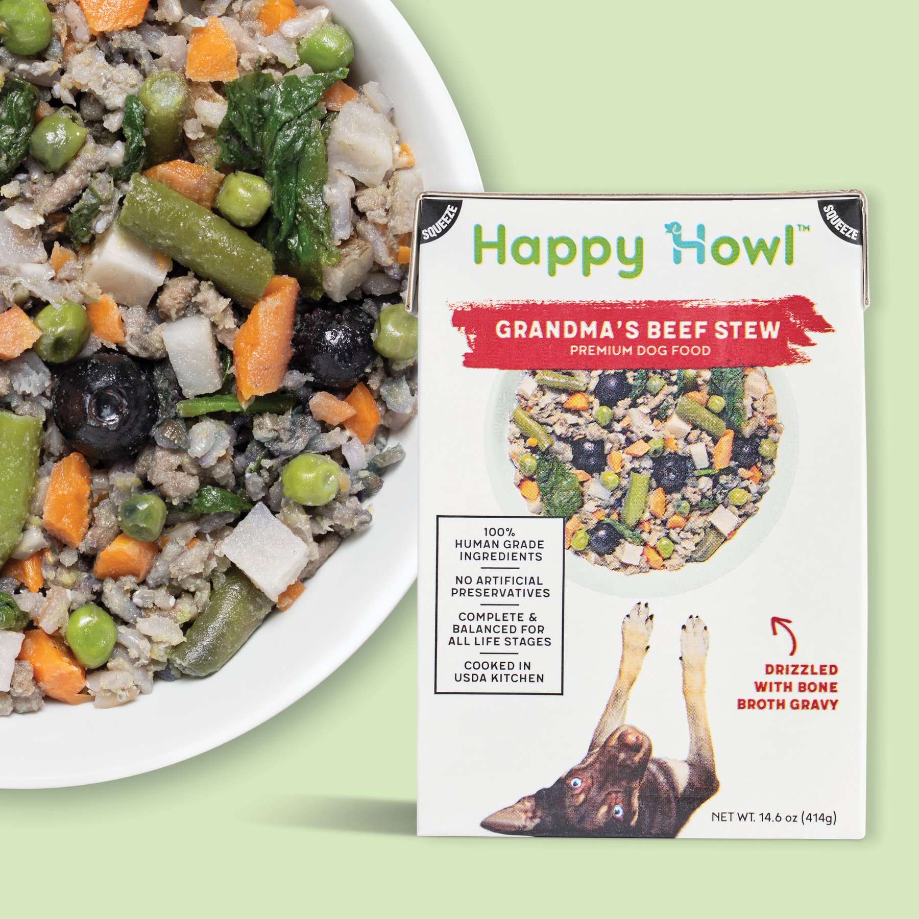 Happy Howl Grandma's Beef Stew 100% Human-Grade Wet Dog Food