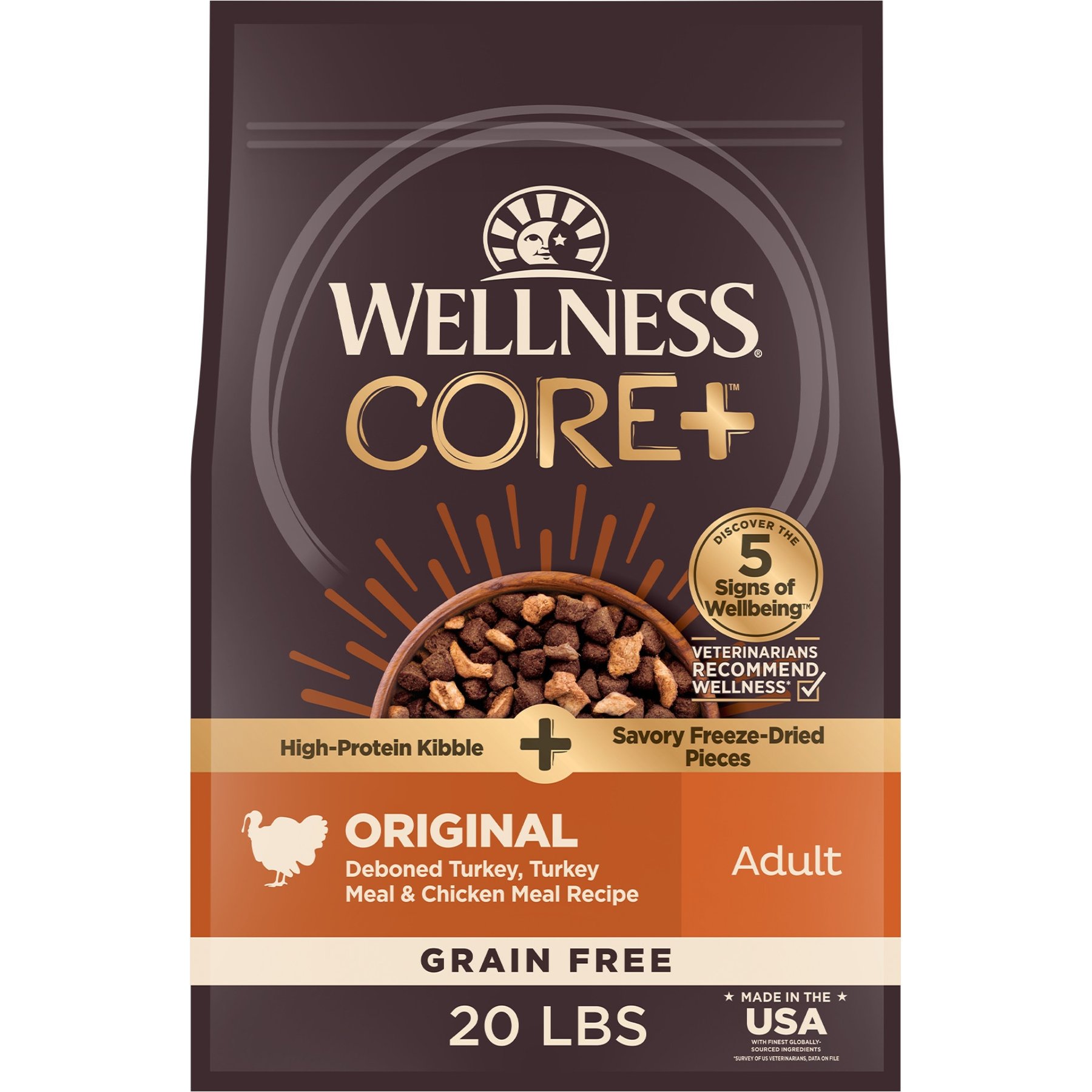 Wellness CORE+ Grain-Free Original Recipe with Freeze-Dried Turkey Dry Dog Food