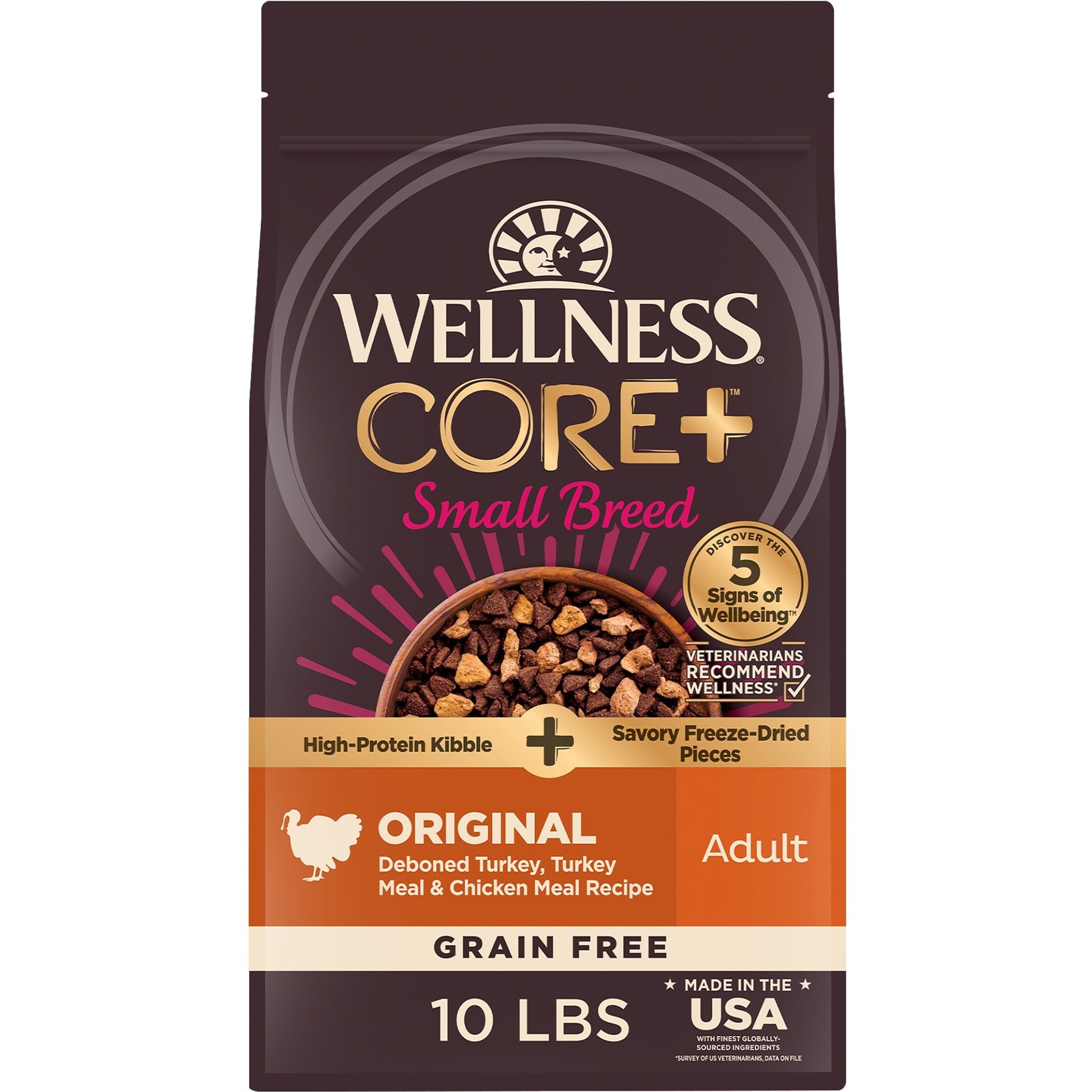 Wellness CORE+ Grain-Free Small Breed Original Recipe with Freeze-Dried Turkey Dry Dog Food