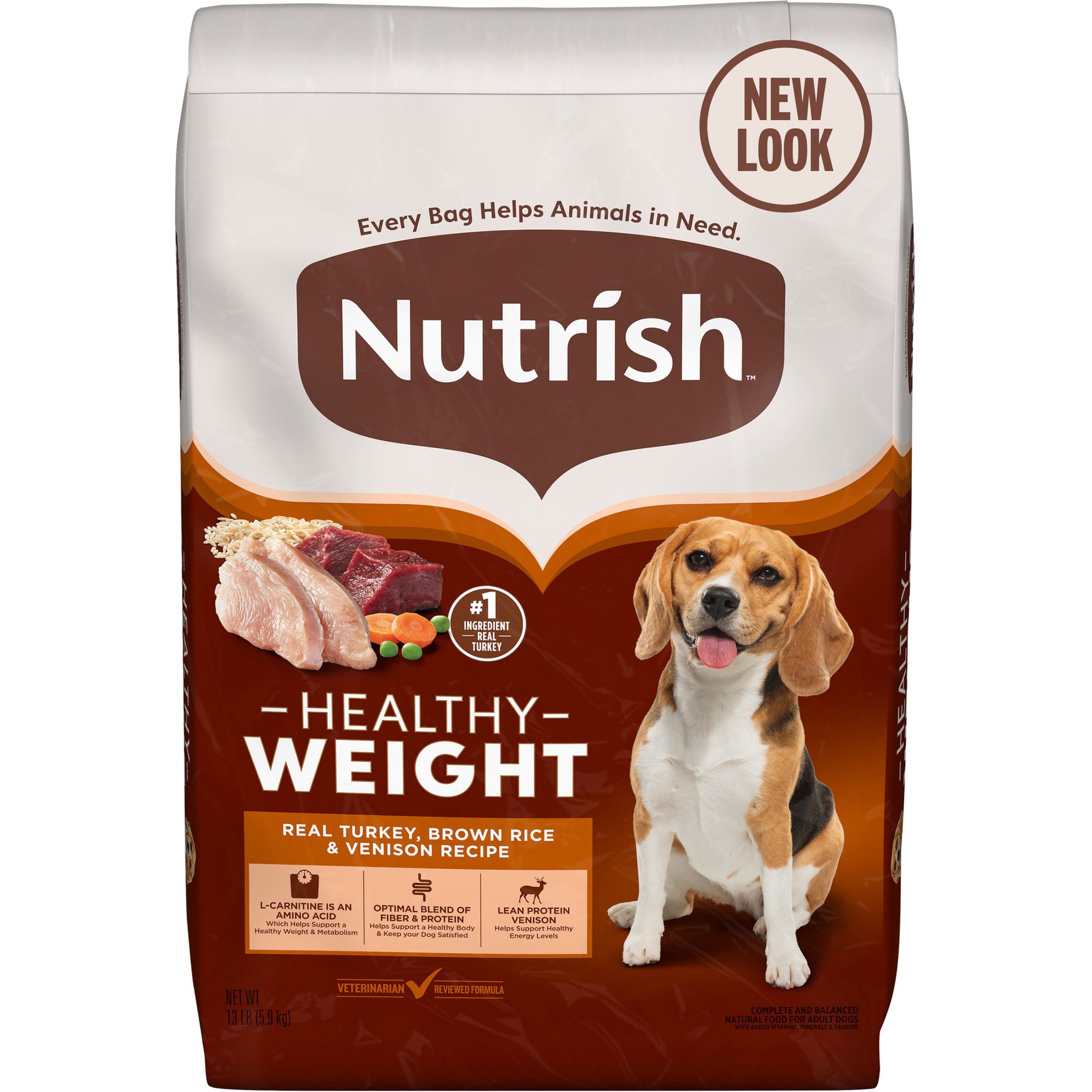 Nutrish Healthy Weight Real Turkey, Brown Rice & Venison Recipe Dry Dog Food
