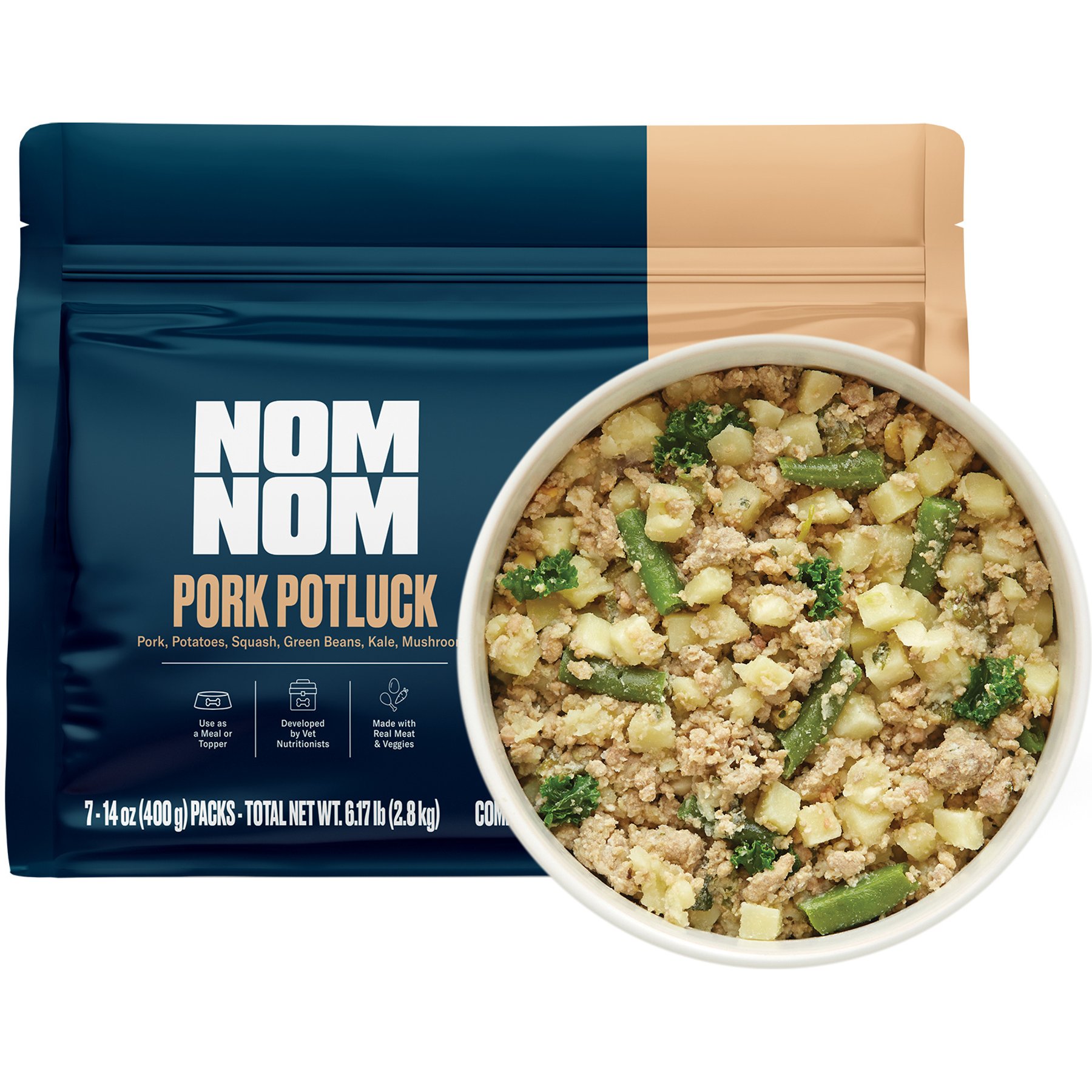 Nom Nom Freshly-Made Frozen Grain-Free Pork Potluck Dog Food