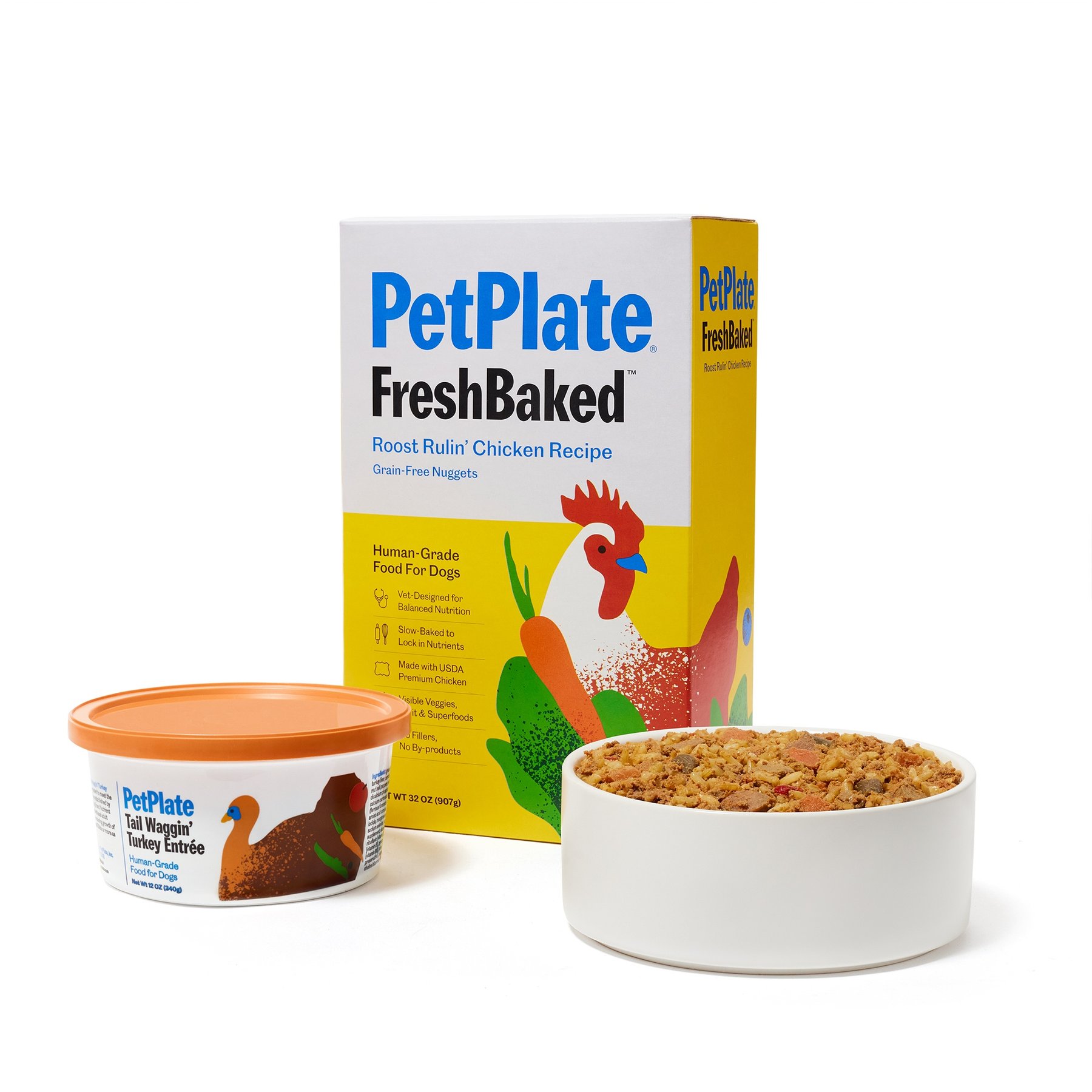 PetPlate Human Grade Chicken & Turkey Variety Pack Fresh Wet & Air-Dried Baked Dry Dog Food