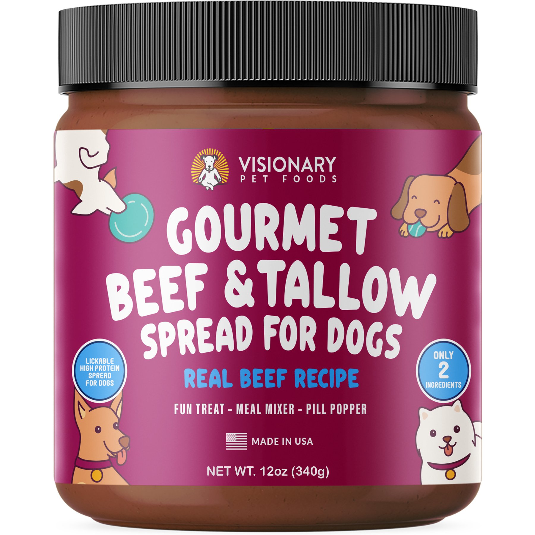 Visionary Pet Foods Beef & Tallow Meat Spread Dog Food Topper
