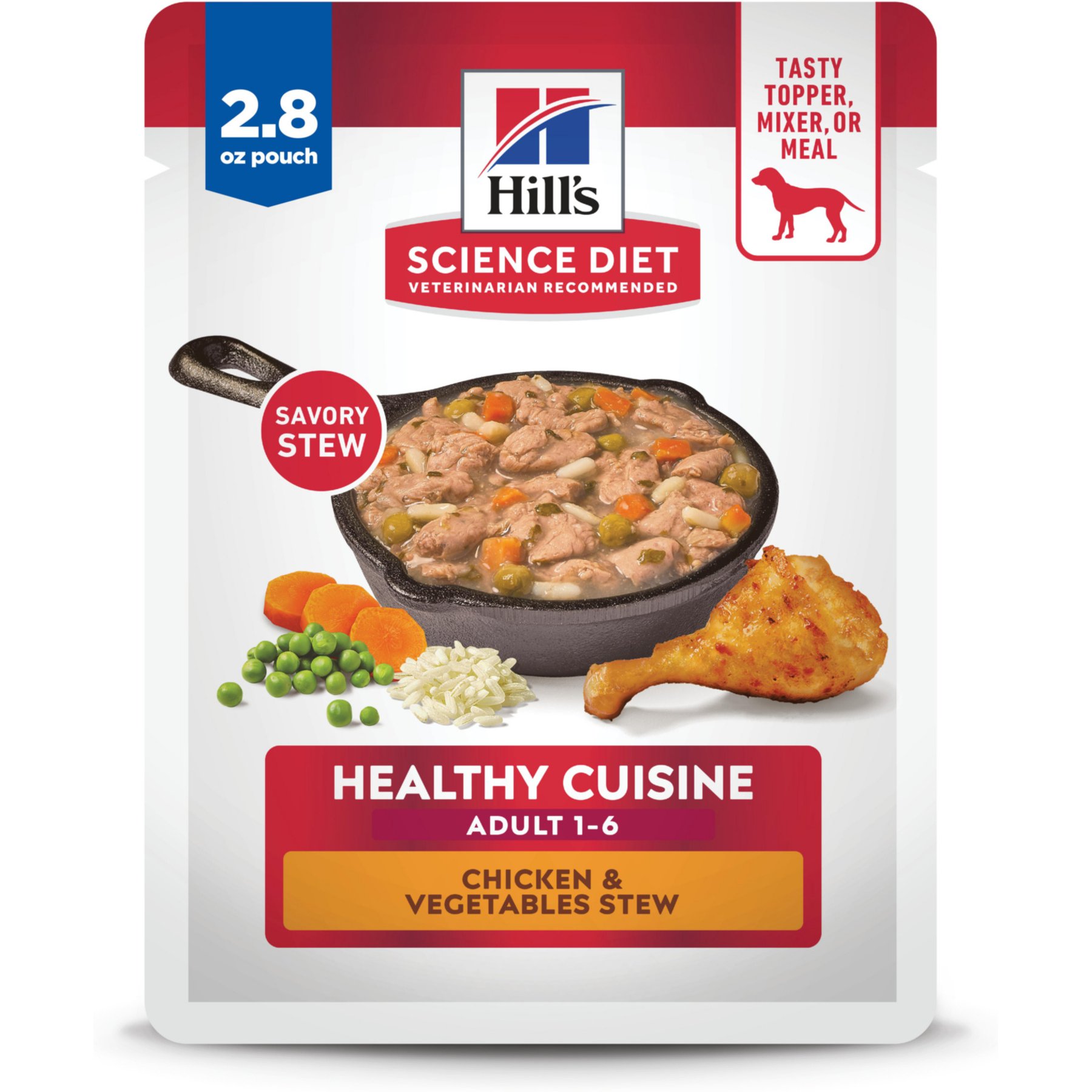 Hill's Science Diet Adult Healthy Cuisine Chicken & Vegetables Stew Wet Dog Food, 2.8-oz pouch, case of 24