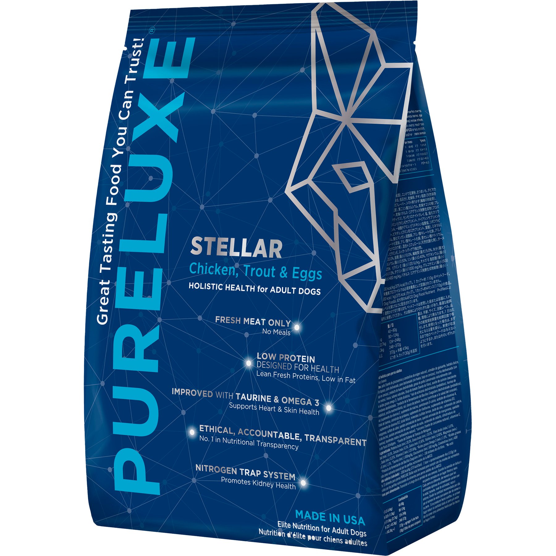 Pureluxe Elite Nutrition Stellar Low Protein & Fat Chicken, Trout & Eggs Dry Dog Food