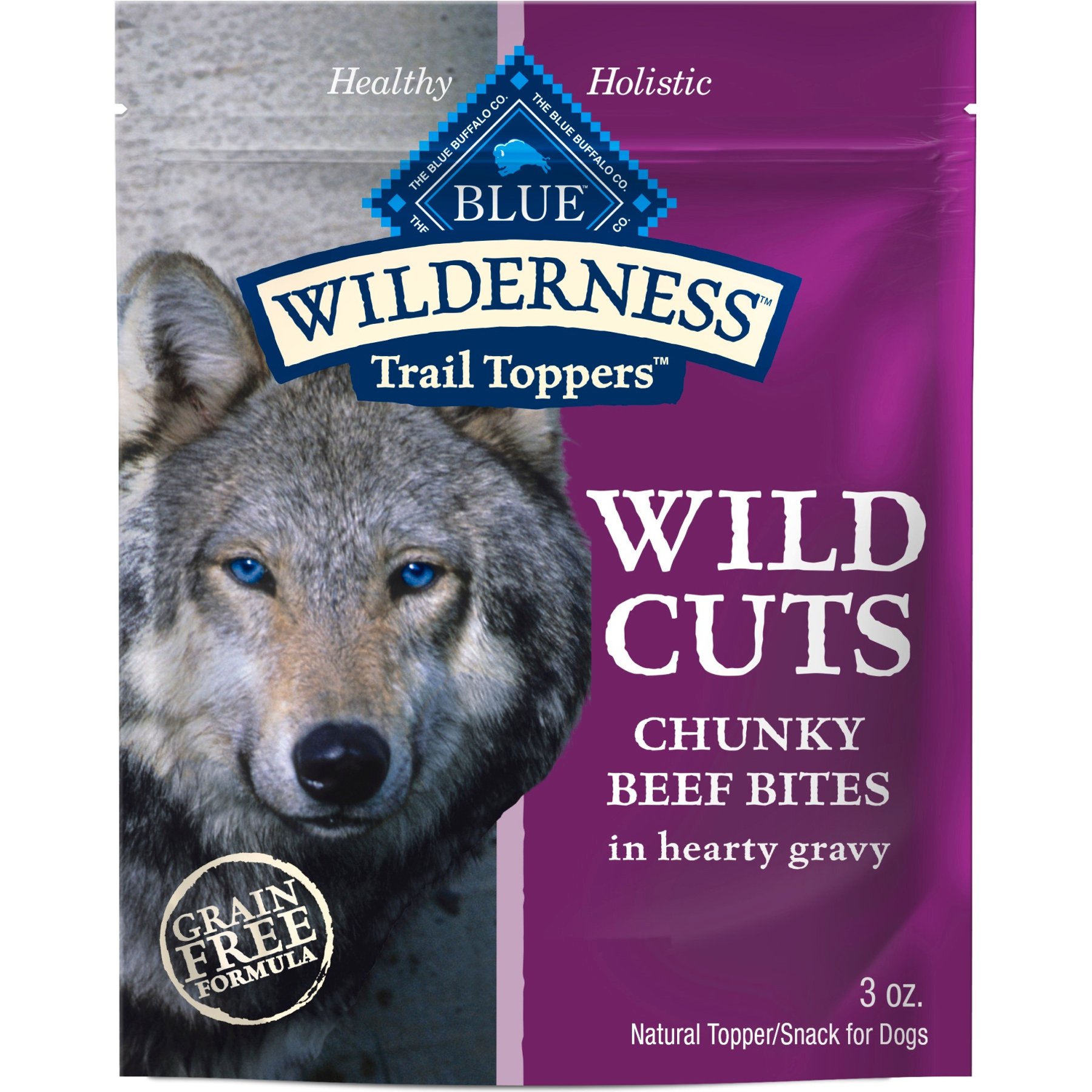 Blue Buffalo Wilderness Trail Toppers Wild Cuts High-Protein & Grain-Free Chunky Beef Bites in Hearty Gravy Wet Dog Food