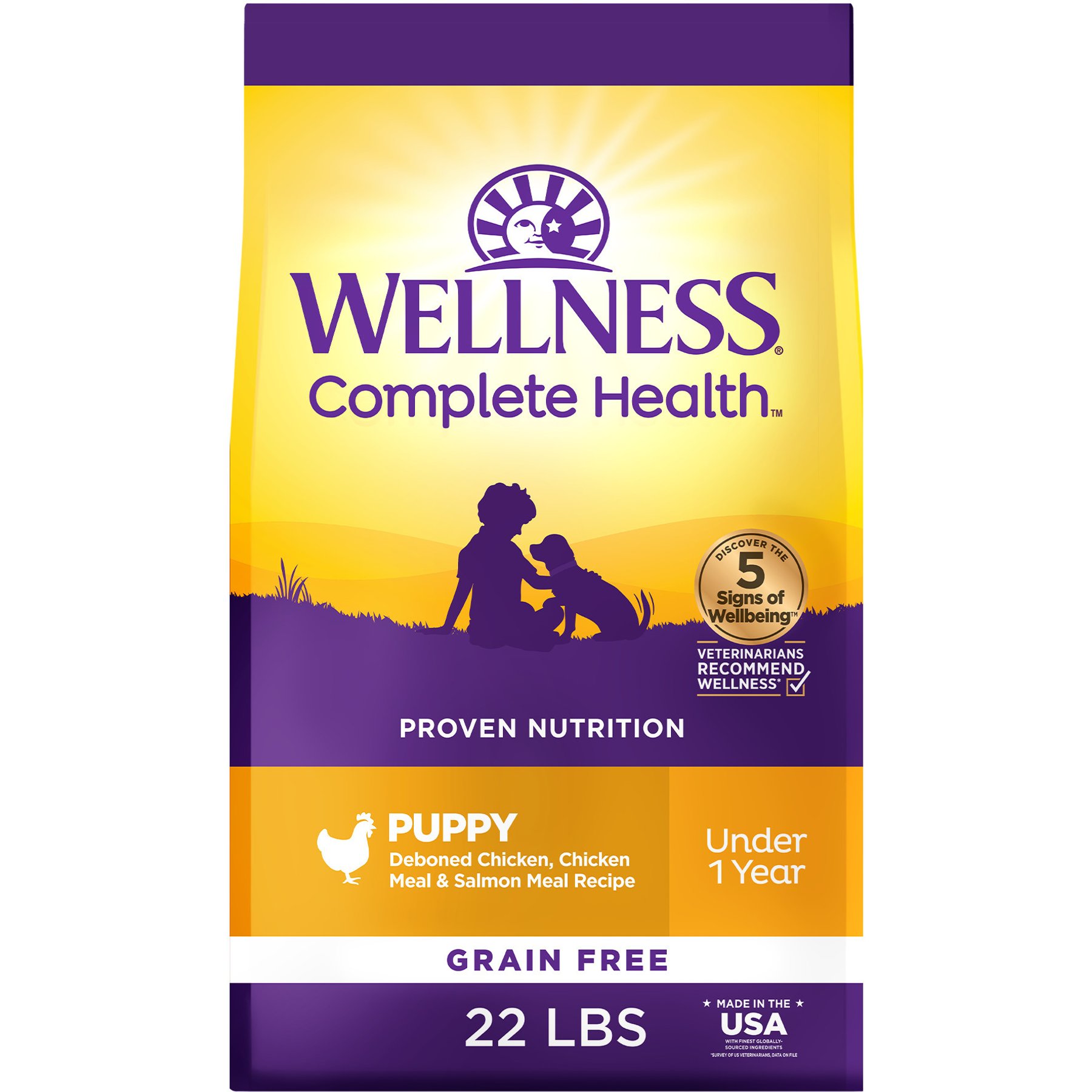 Wellness Complete Health Natural Puppy Grain-Free Chicken & Salmon Dry Dog Food