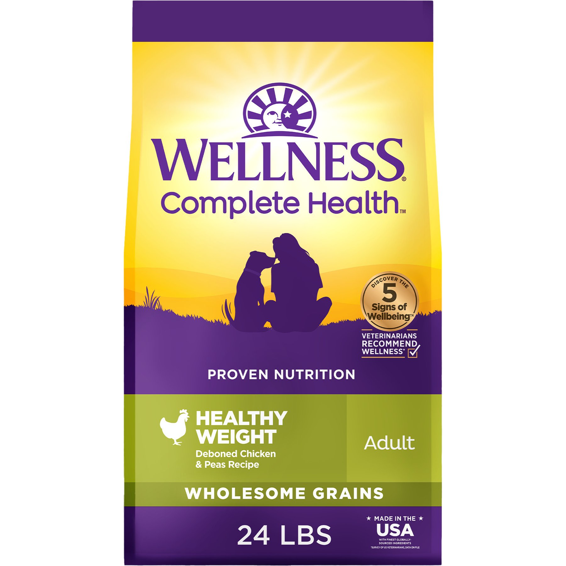 Wellness Complete Health Natural Adult Healthy Weight Chicken & Peas Dry Dog Food