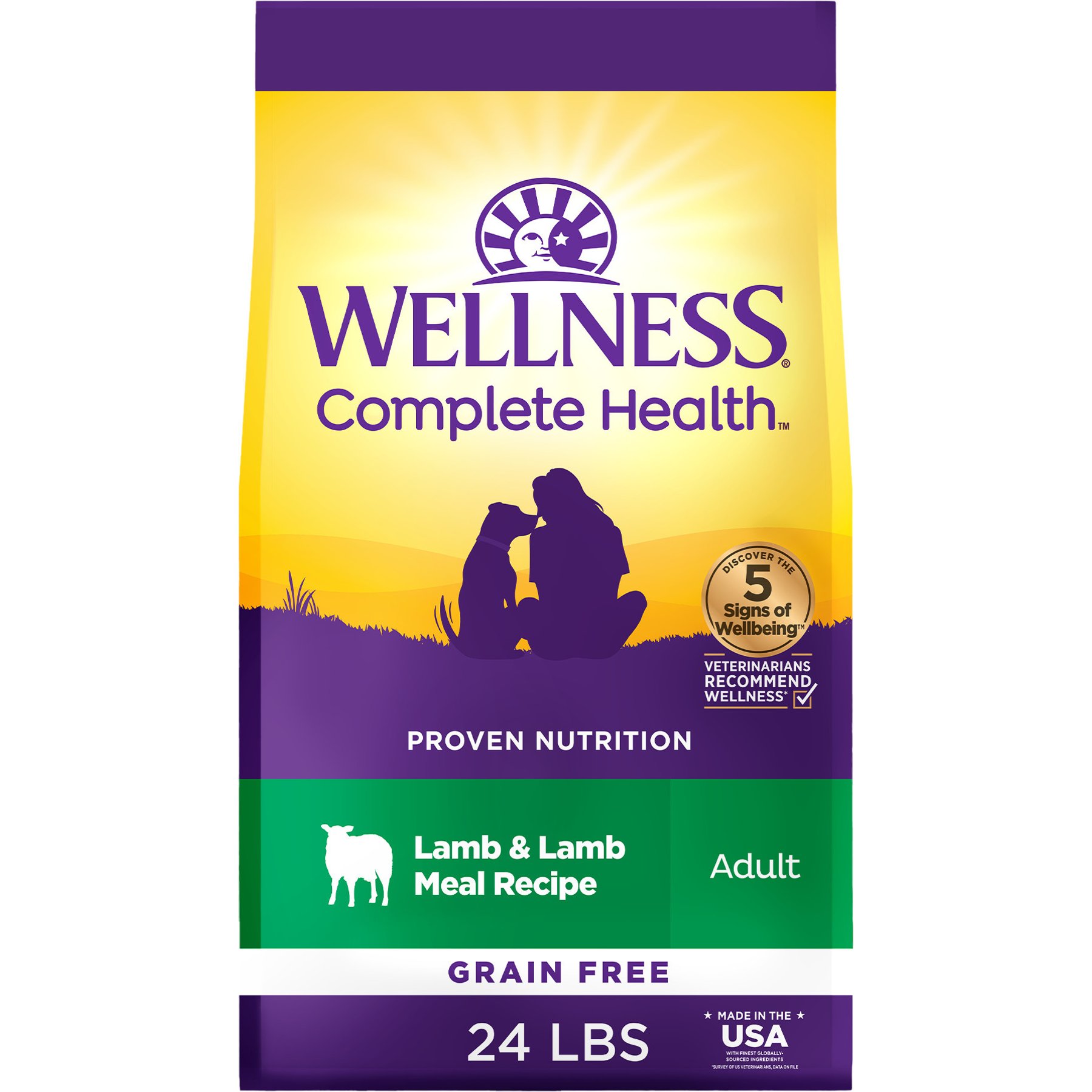Wellness Grain-Free Complete Health Adult Lamb & Lamb Meal Recipe Dry Dog Food