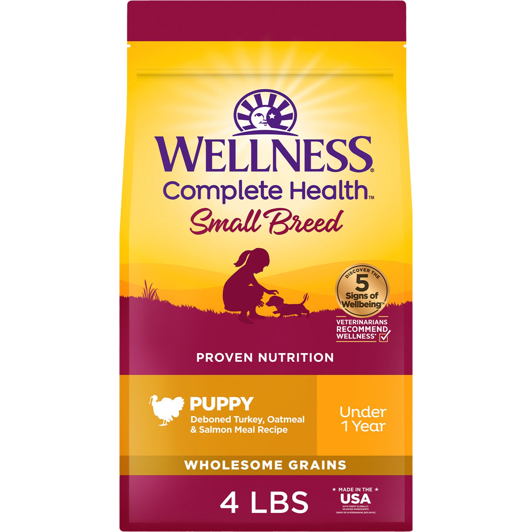 Wellness Small Breed Complete Health Puppy Turkey, Oatmeal & Salmon Meal Recipe Dry Dog Food