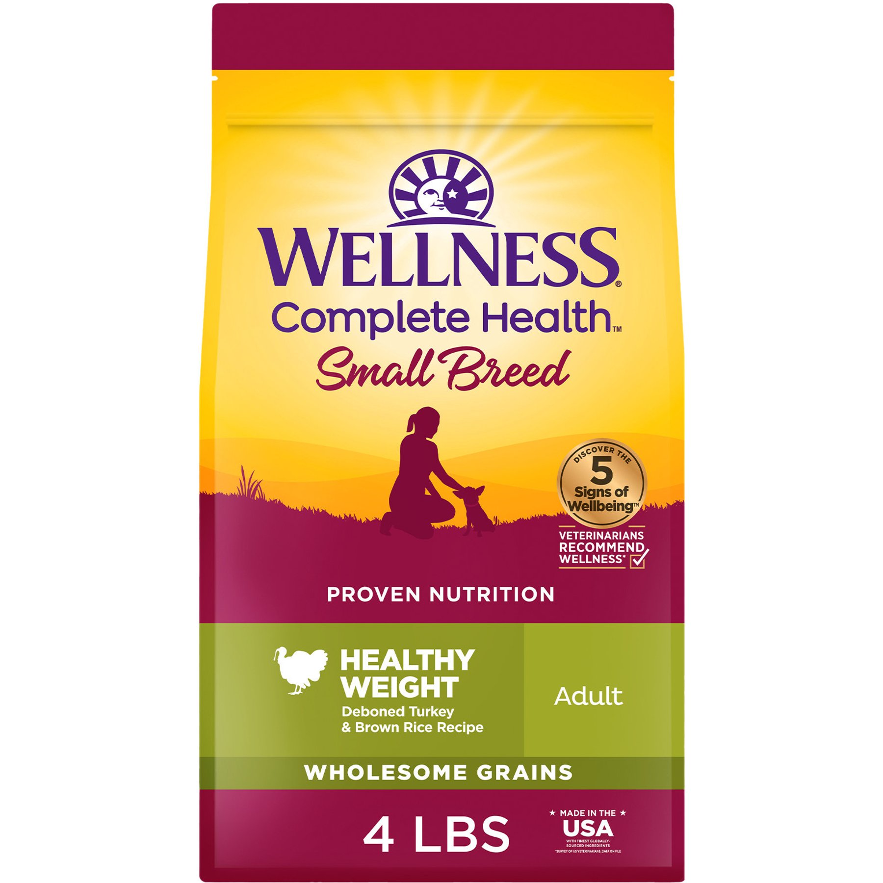 Wellness Small Breed Complete Health Adult Healthy Weight Turkey & Brown Rice Recipe Dry Dog Food