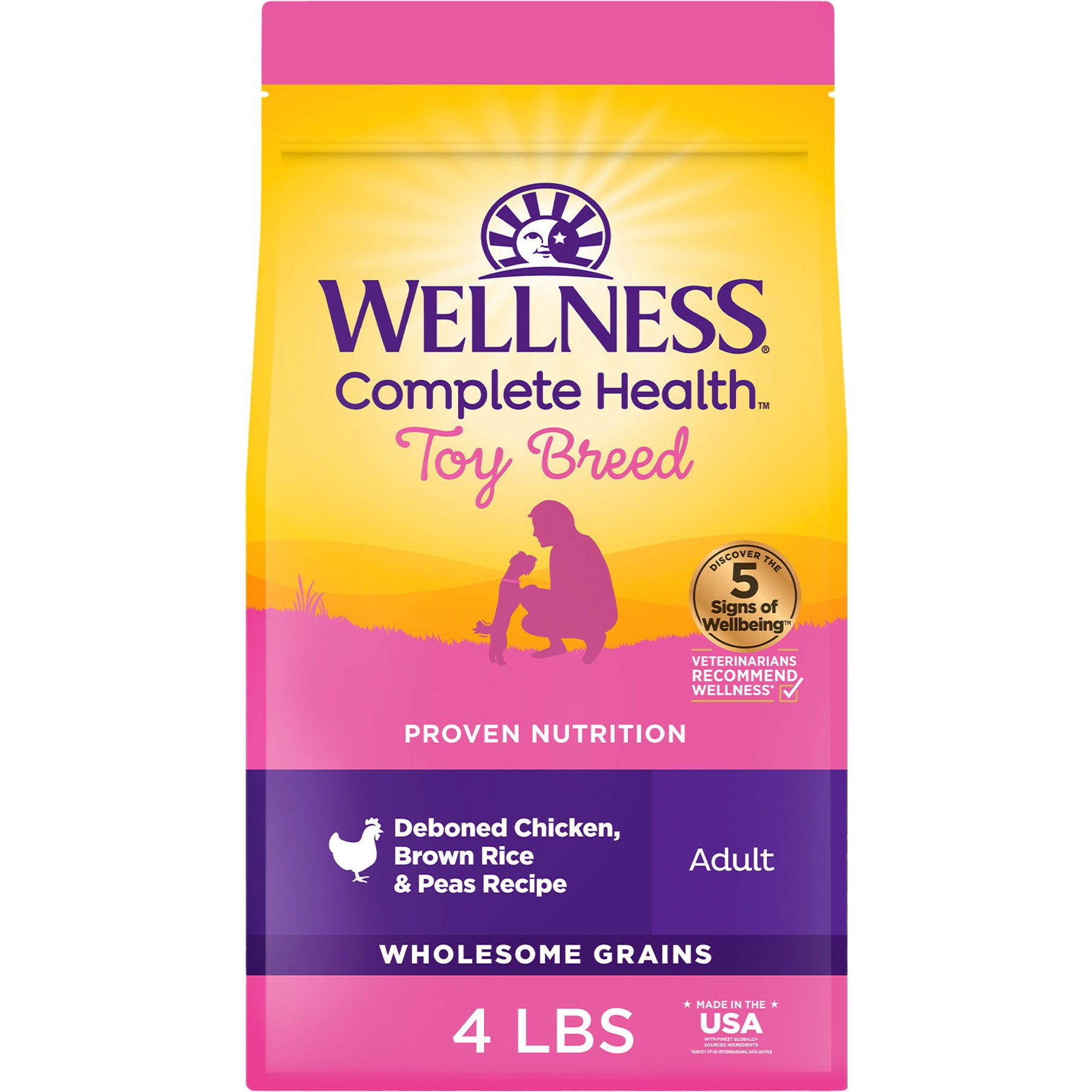 Wellness Toy Breed Complete Health Adult Deboned Chicken, Brown Rice & Peas Recipe Dry Dog Food