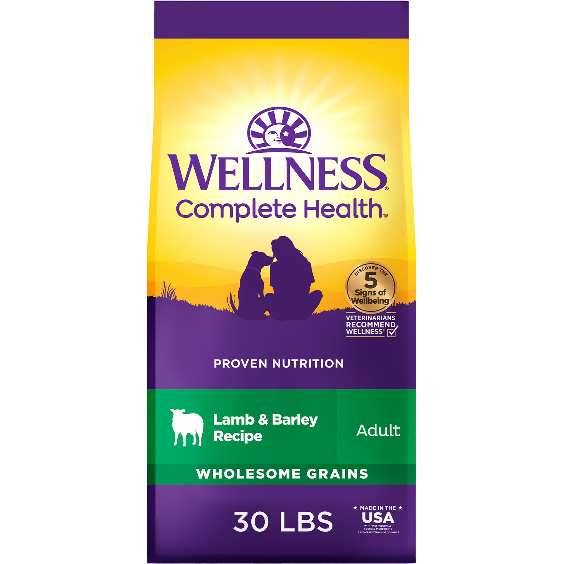 Wellness Complete Health Adult Lamb & Barley Recipe Natural Dry Dog Food