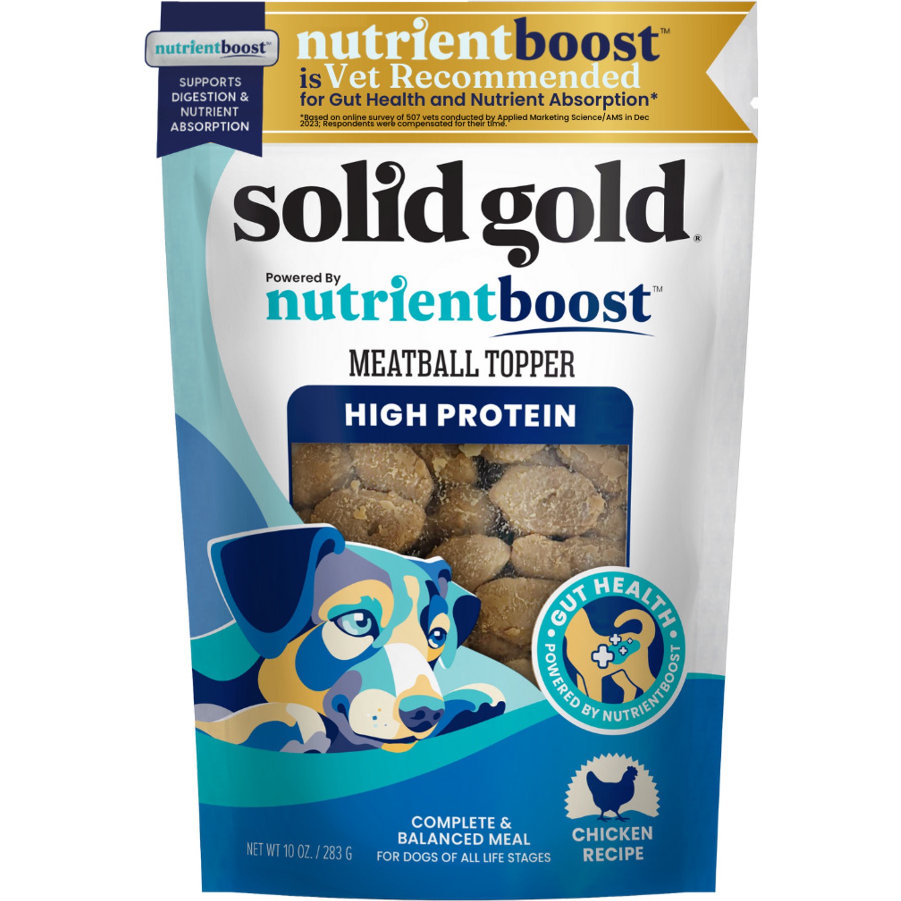 Solid Gold Chicken Flavor Gut Health High-Protein Dry & Wet Dog Food Topper