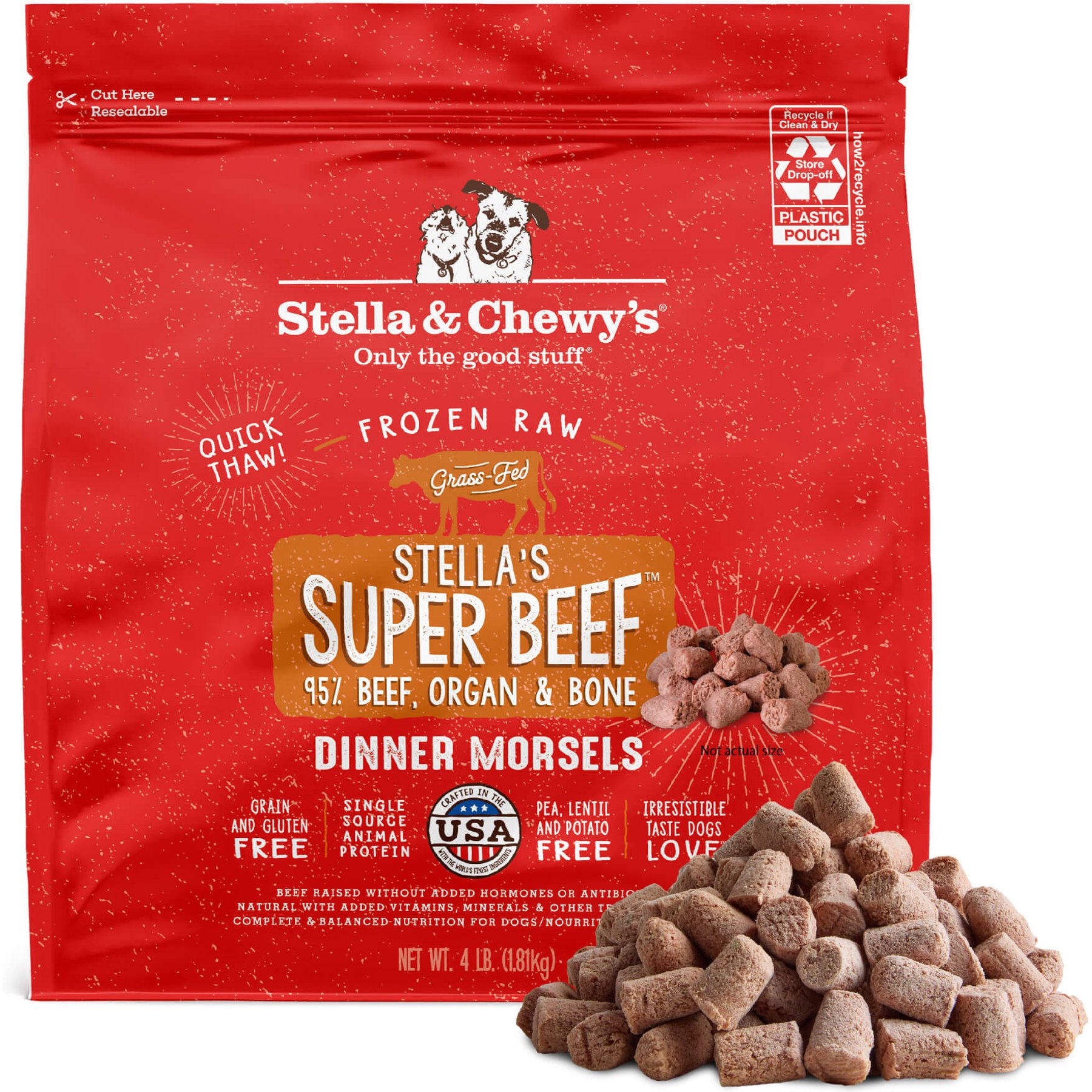 Stella & Chewy's Stella & Chewy's Stella's Super Beef Morsels Raw Frozen Dog Food dog food package