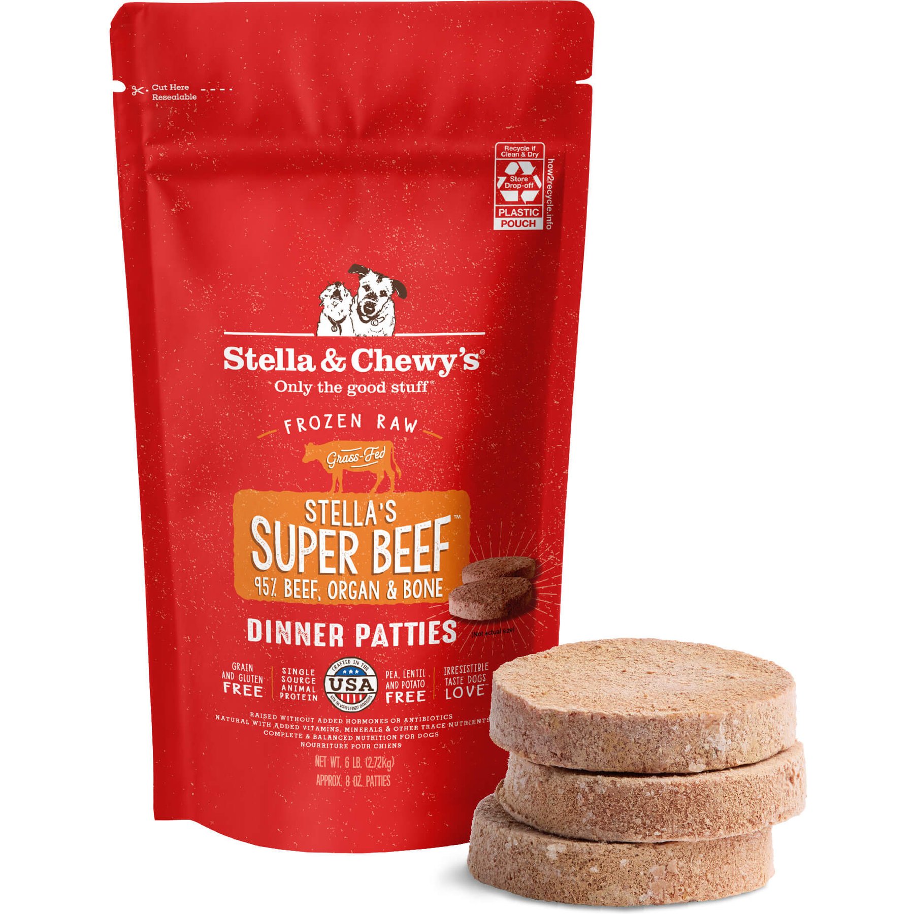 Stella & Chewy's Stella & Chewy's Stella's Super Beef Patties Frozen Raw Dog Food dog food package