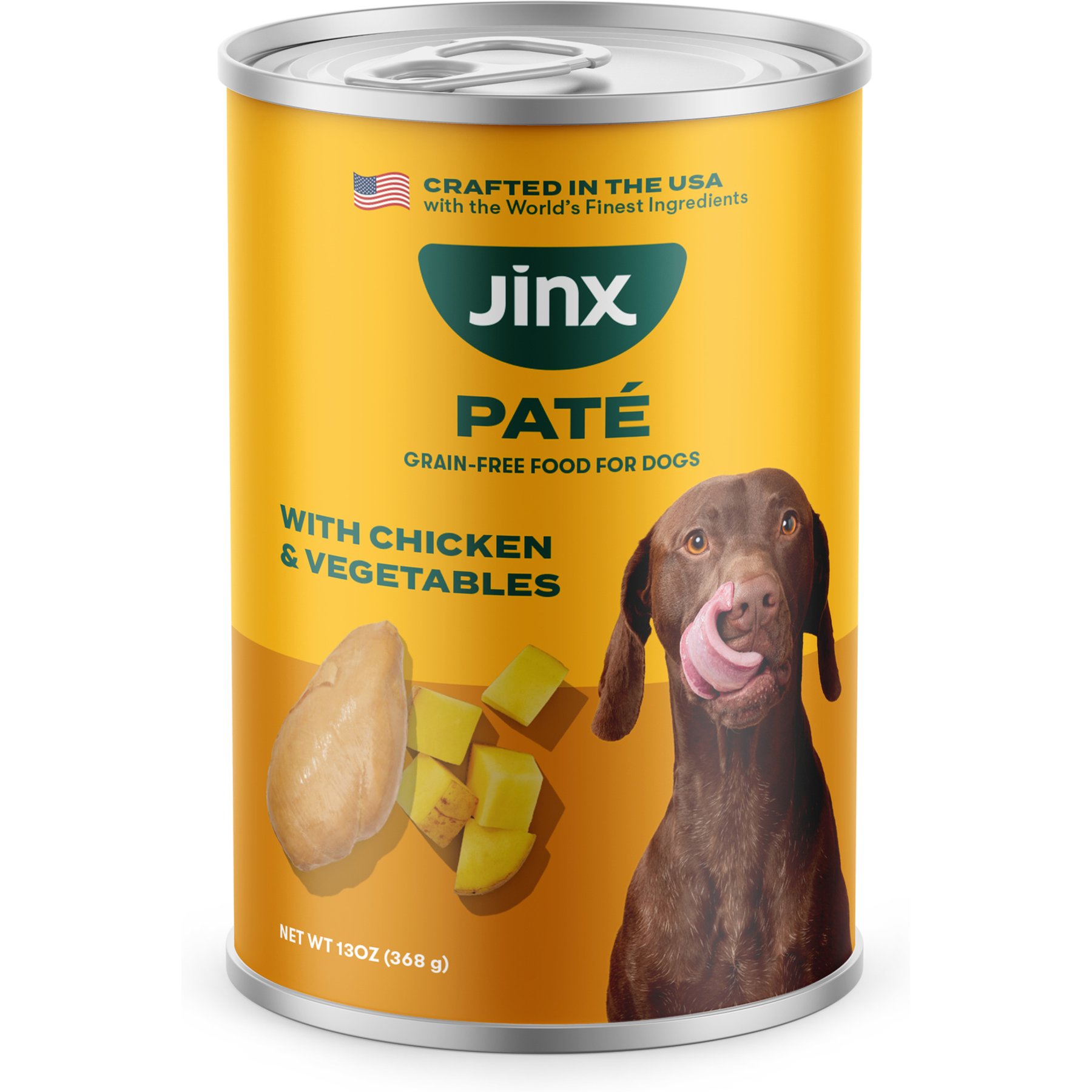 Jinx Chicken & Vegetables Recipe Grain-Free Wet Dog Food, 13-oz can, case of 12