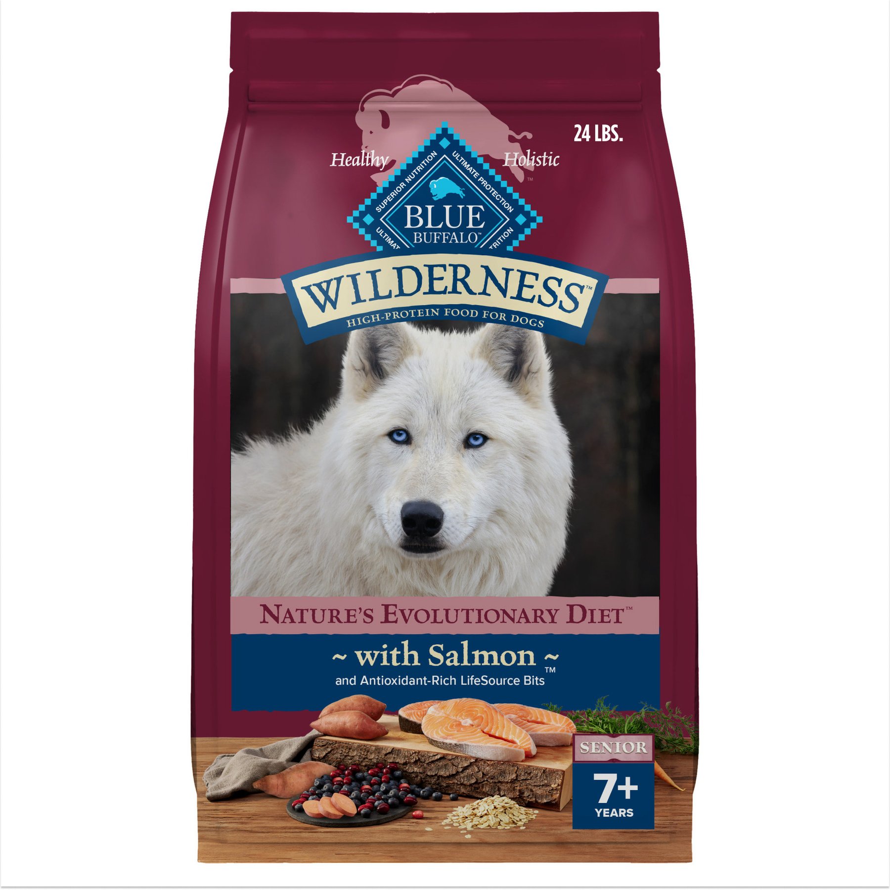 Blue Buffalo Wilderness Senior High-Protein Salmon Recipe Dry Dog Food
