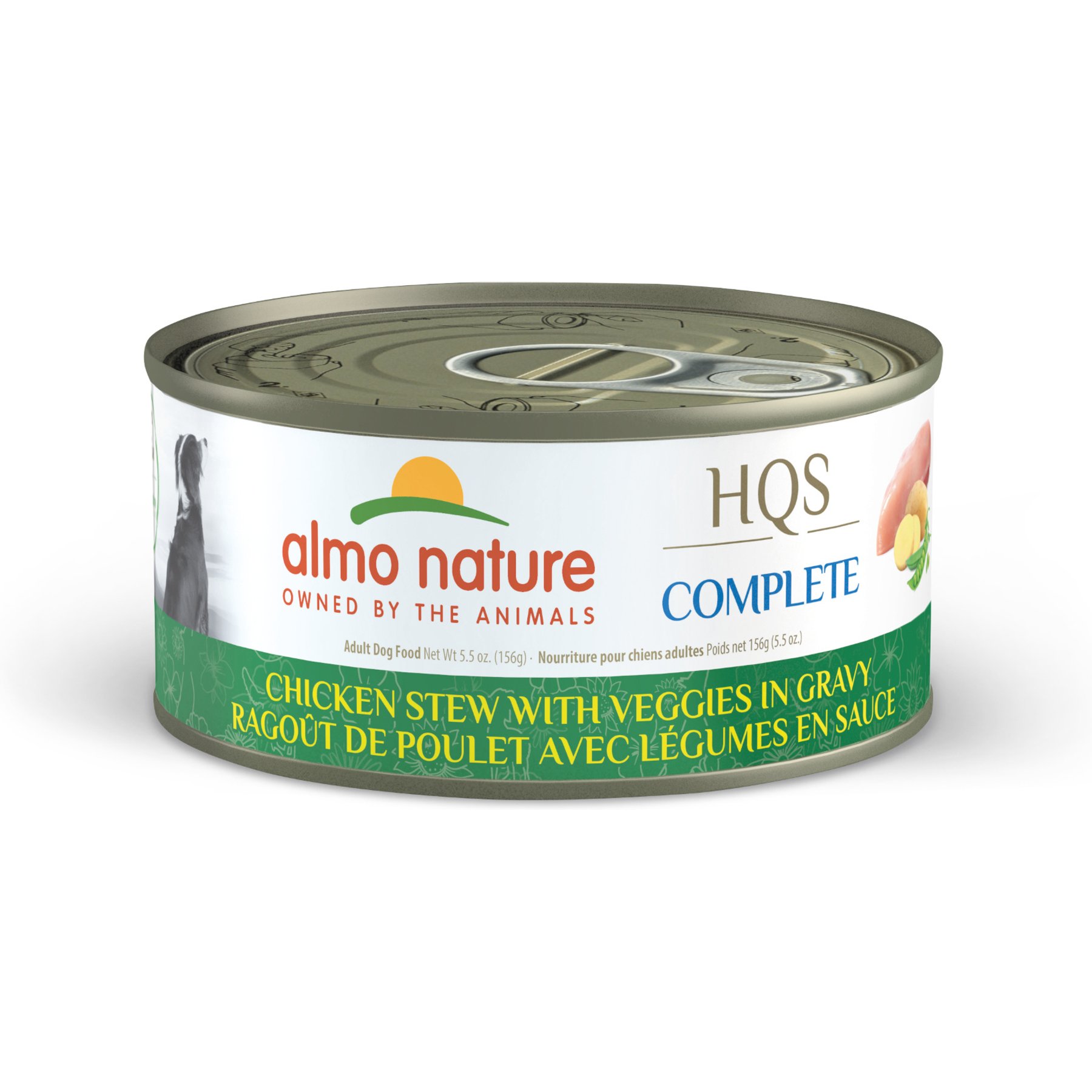 Almo Nature HQS Complete Chicken Stew with Veggies in Gravy Grain-Free Wet Dog Food, 5.5-oz can, case of 12
