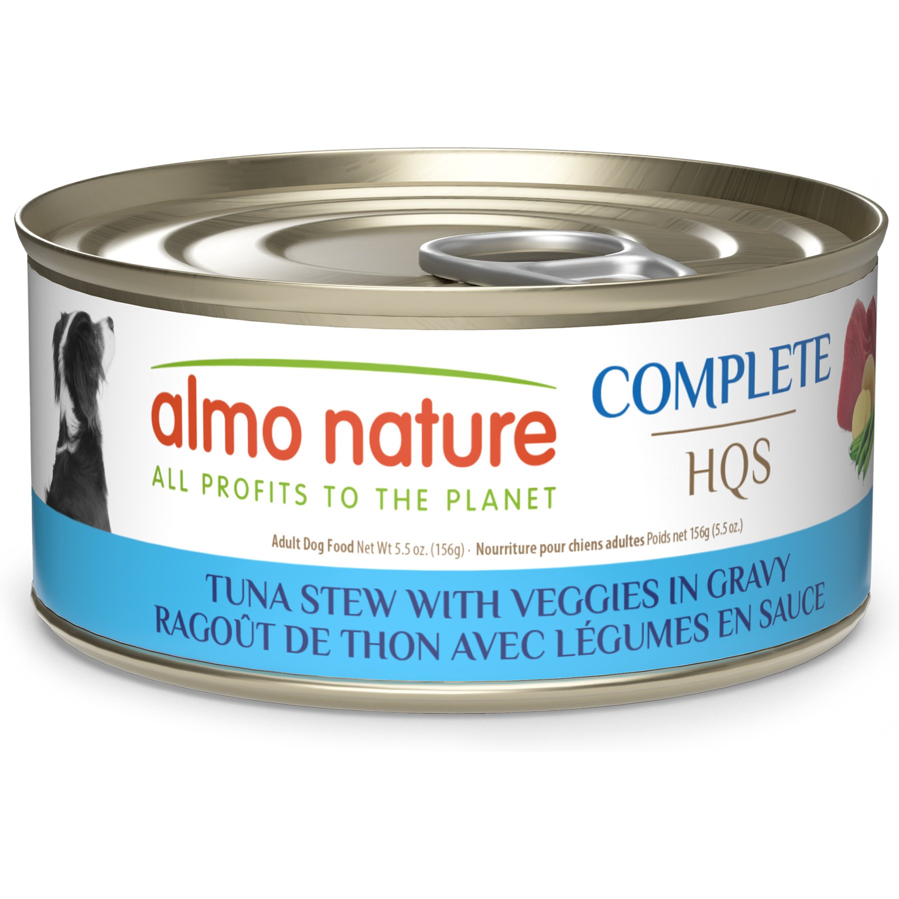 Almo Nature HQS Complete Tuna Stew with Veggies in Gravy Grain-Free Wet Dog Food, 5.5-oz can, case of 12
