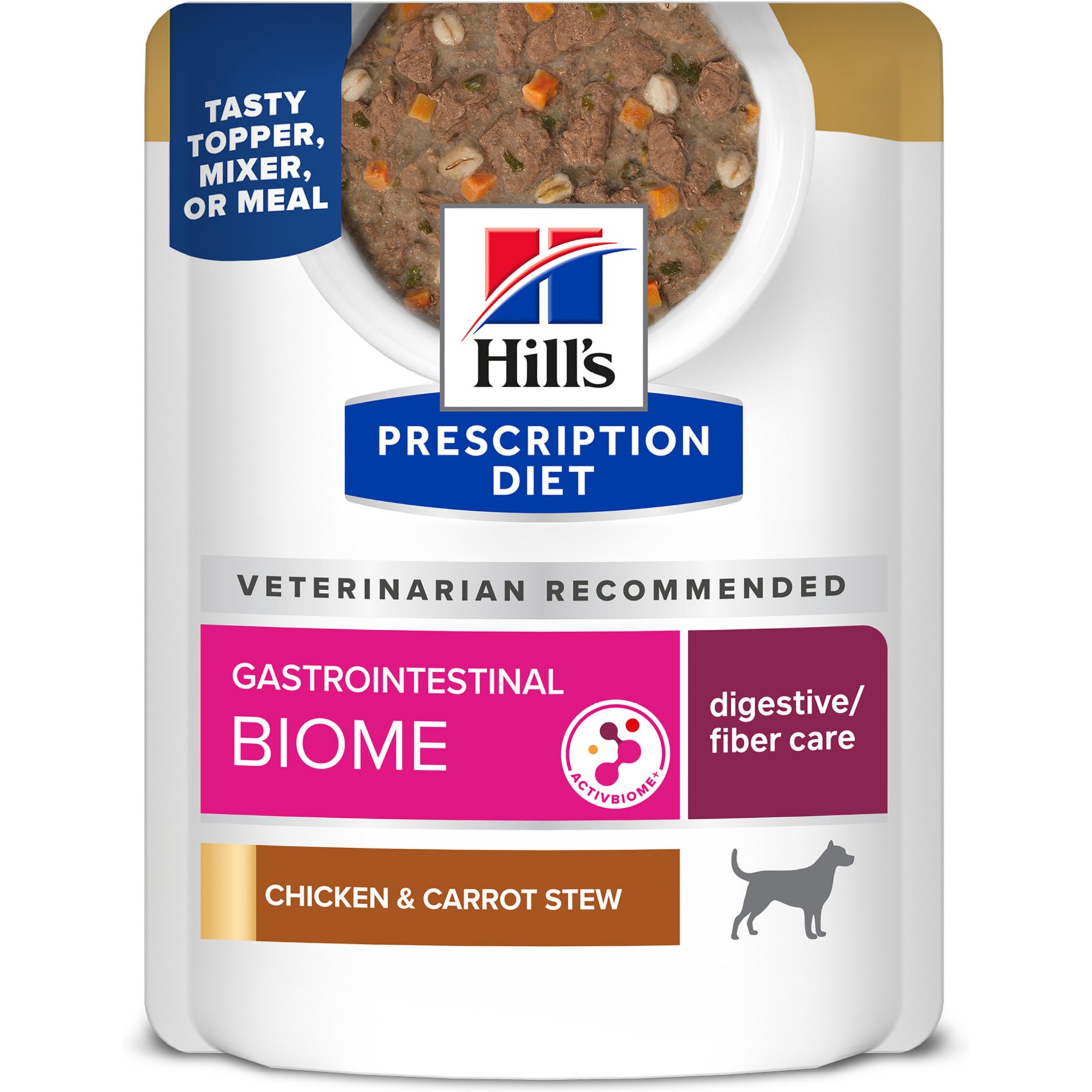 Hill's Prescription Diet Gastrointestinal Biome Chicken & Carrot Stew Wet Dog Food, 2.8-oz pouch, case of 24